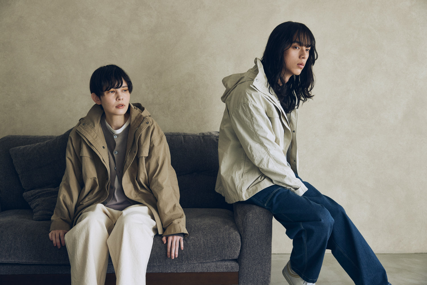 YARRA NEU C/NYフード付ミドルブルゾン NU-5547-413