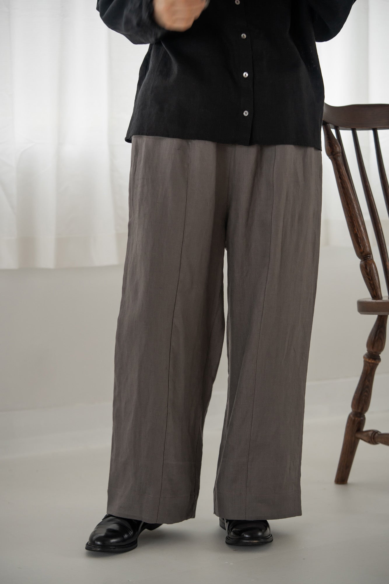YARRA リネン100デザインパンツ YR-1545-216