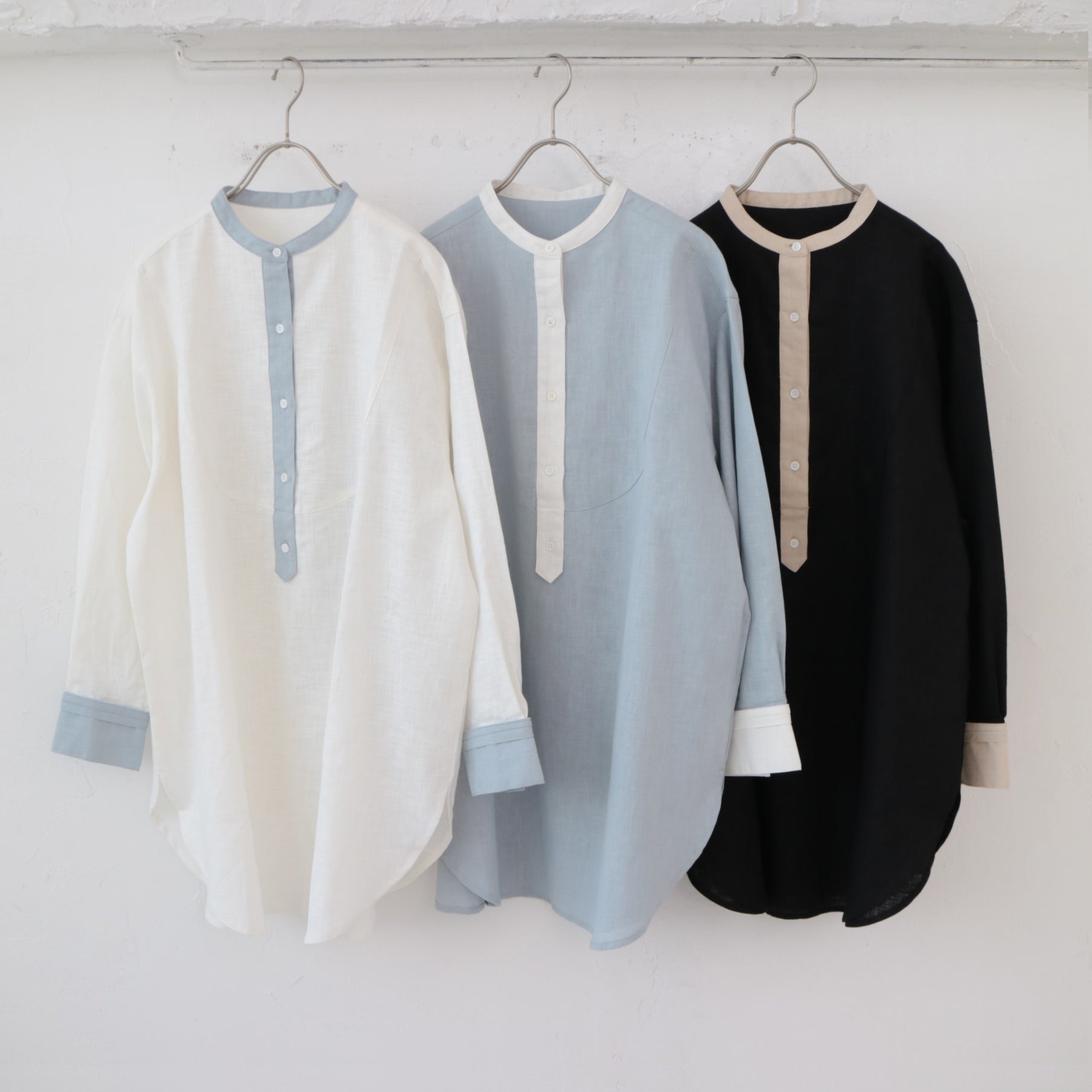 doux bleu ラミークレリックチュニックシャツ DB-2413-023