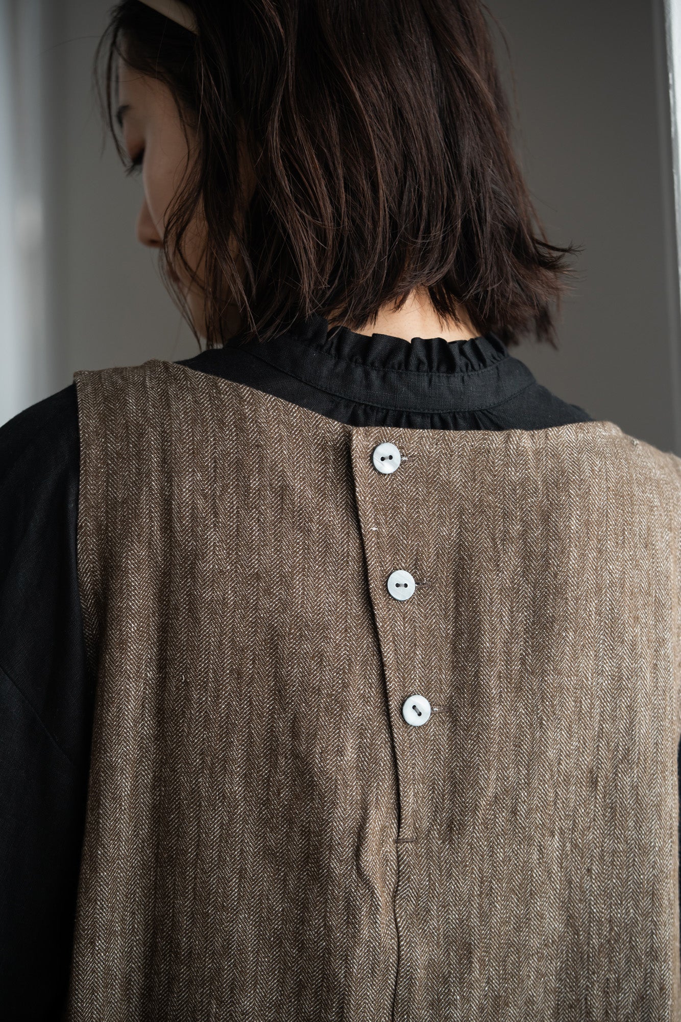 YARRA へリンボンポケットジャンパースカート YR-1544-206