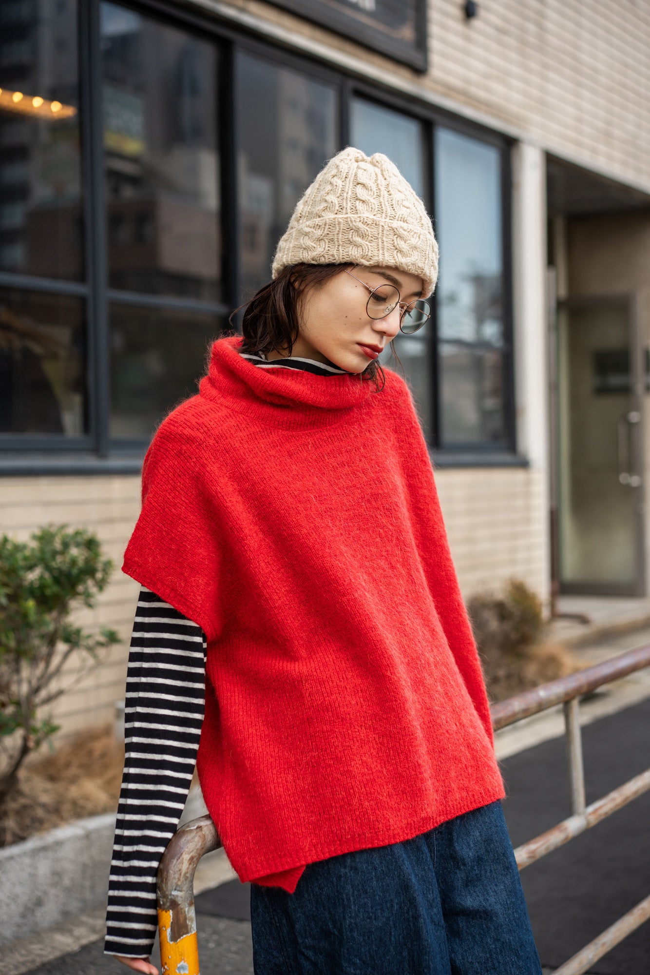 YARRA モヘアブレンドタートルニットベスト YR-1548-227