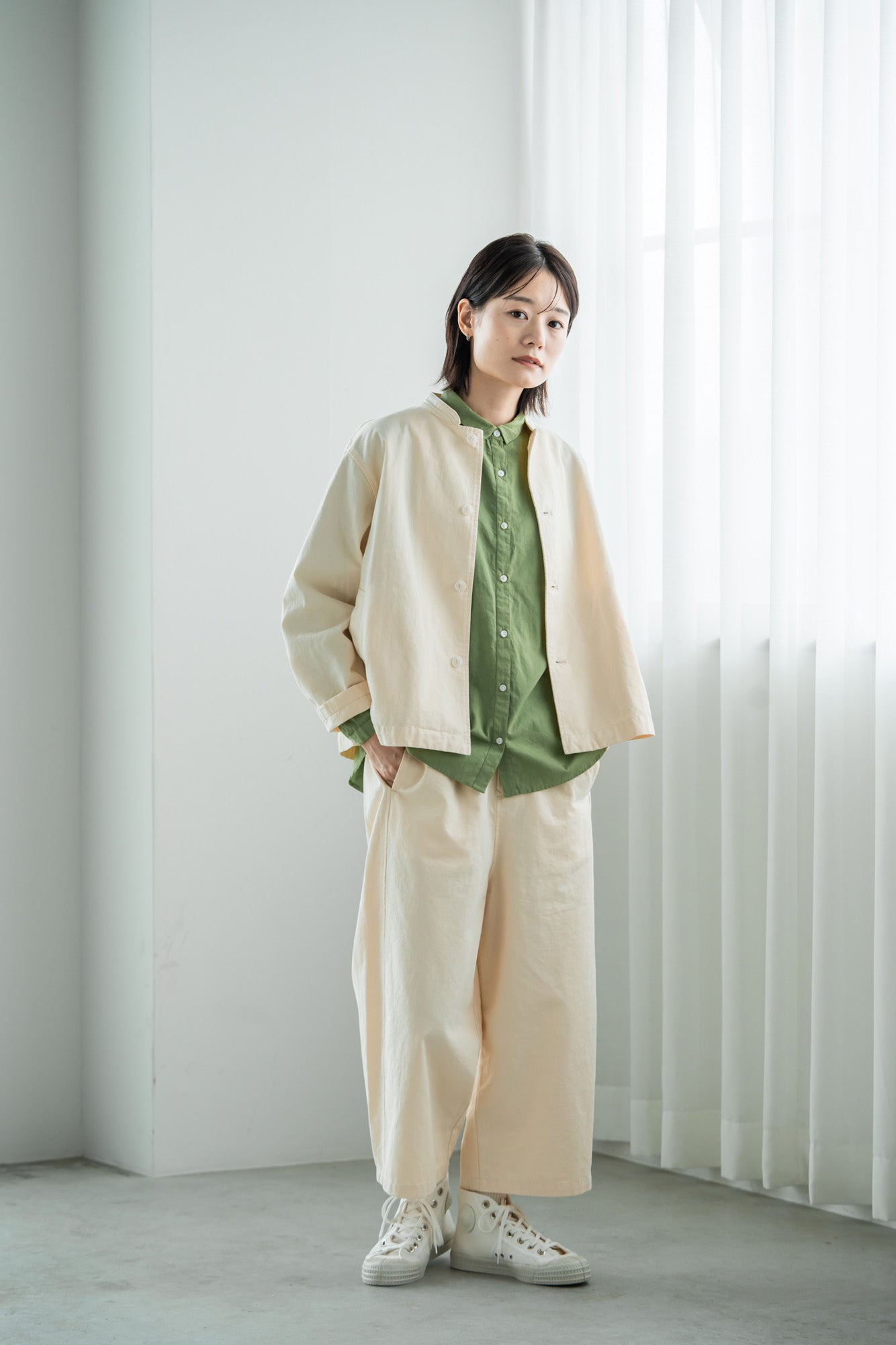 YARRA 綿100ワッシャーショートジャケット YR-1417-224