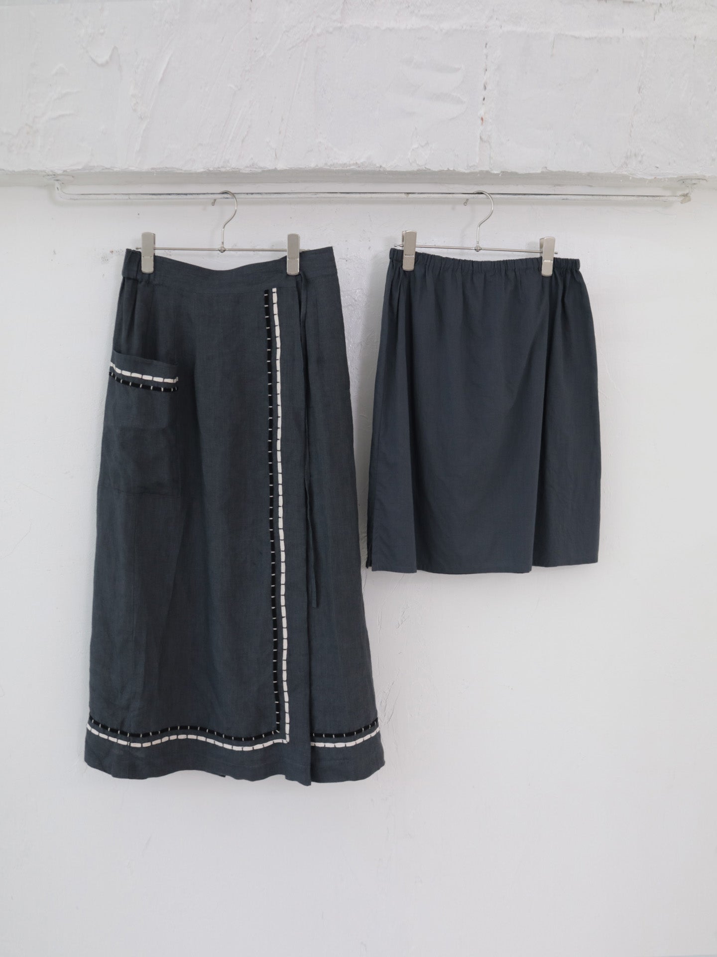 doux bleu インドリネン コード刺繍スカート DB-2526-050