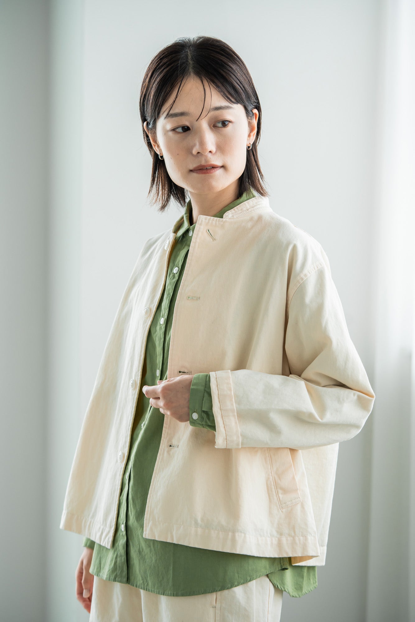 YARRA 綿100ワッシャーショートジャケット YR-1417-224