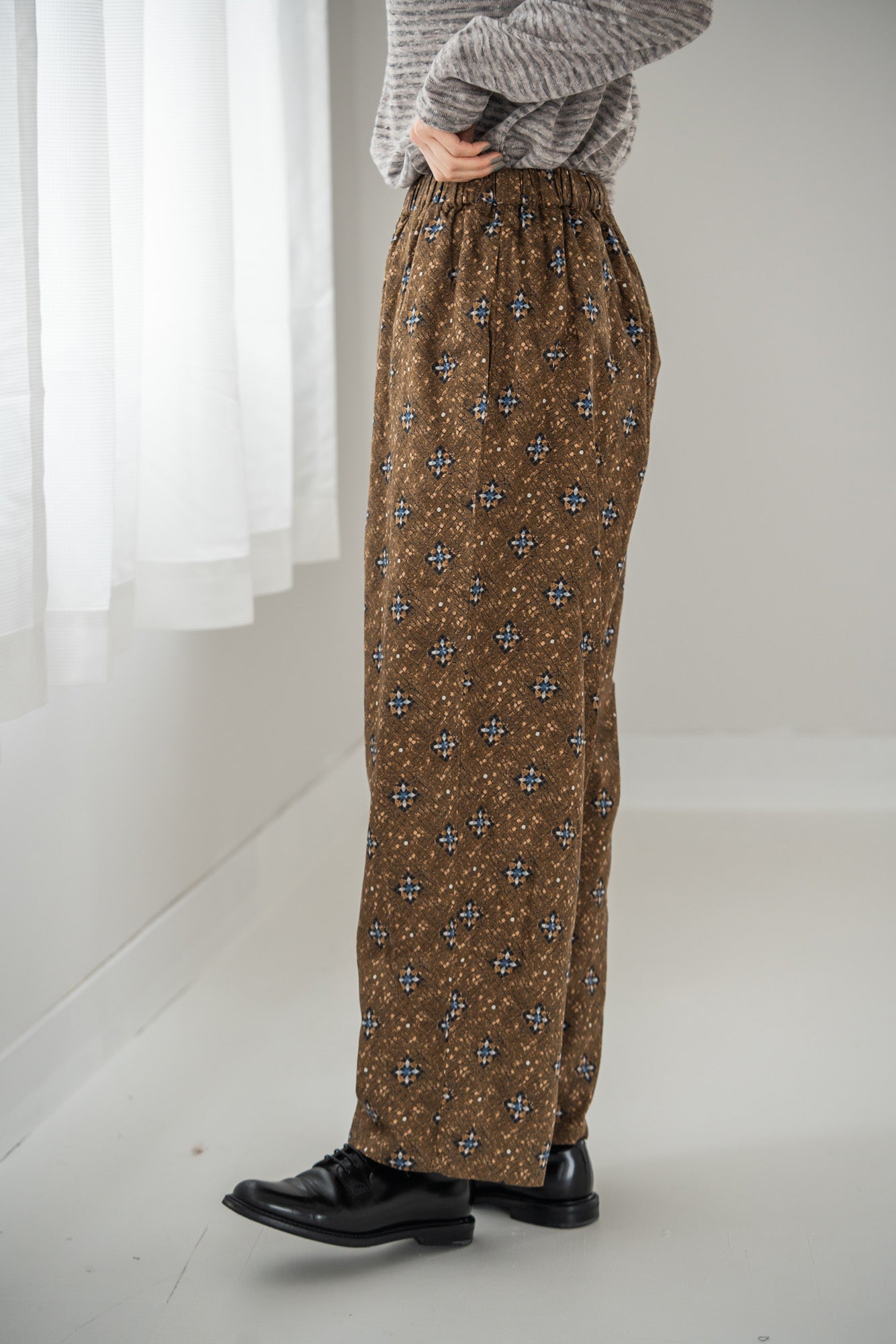 YARRA INDIAプリントストレートパンツ YR-1545-213