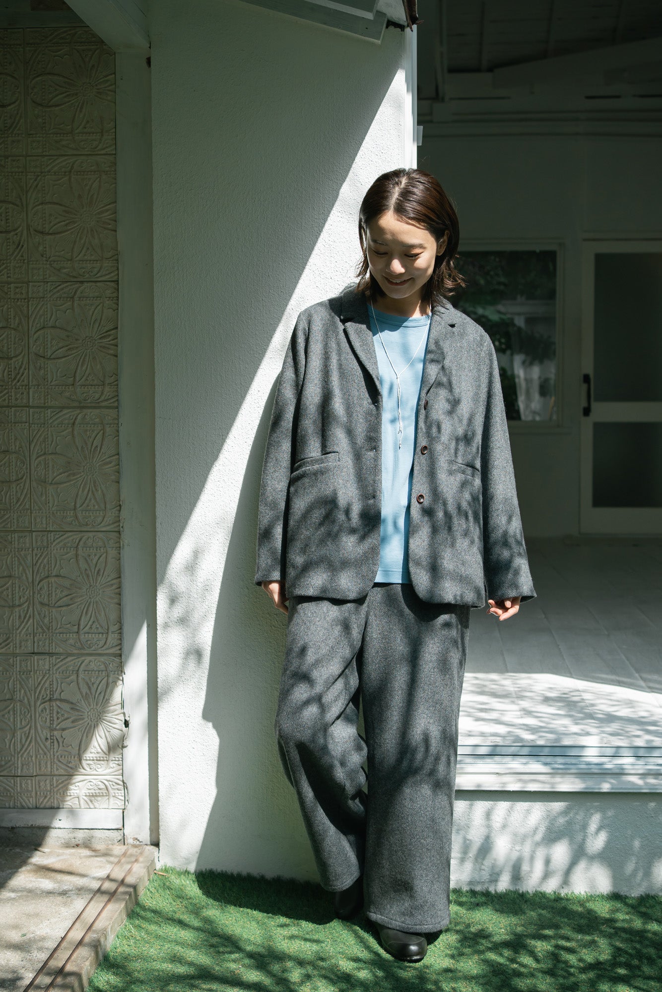 YARRA ポイント刺繍ロングTEE YR-1441-221