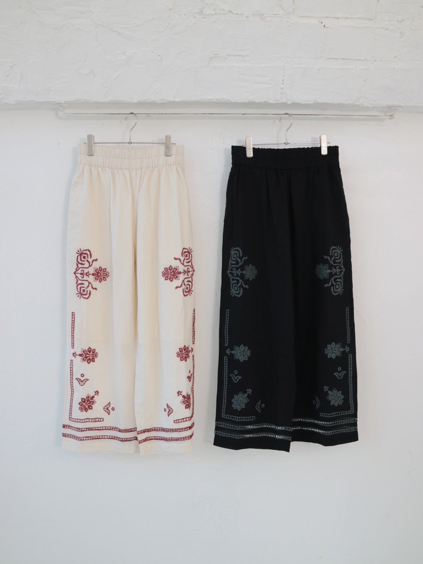 doux bleu クロスステッチ刺繍パンツ DB-2535-082