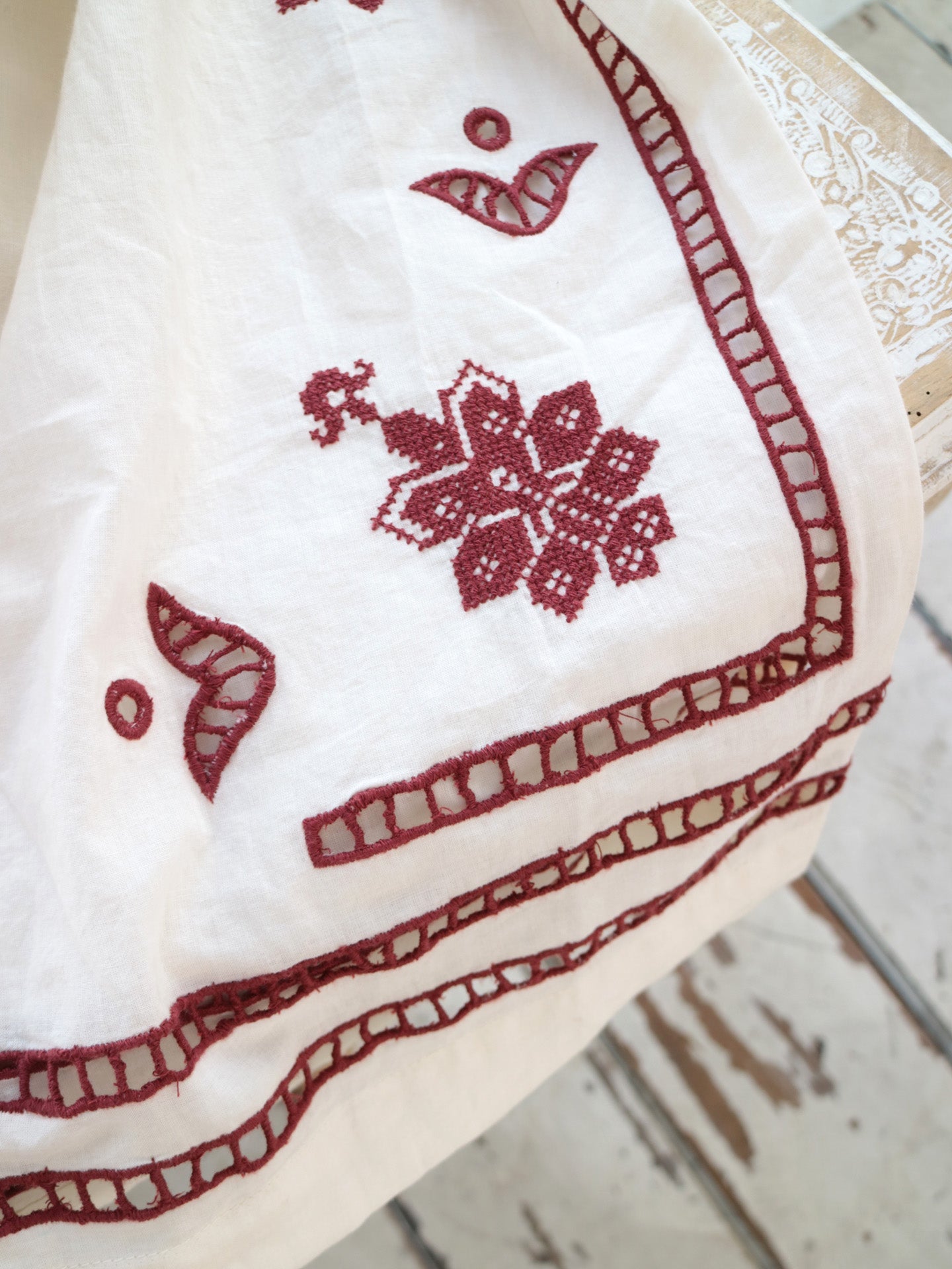 doux bleu クロスステッチ刺繍パンツ DB-2535-082