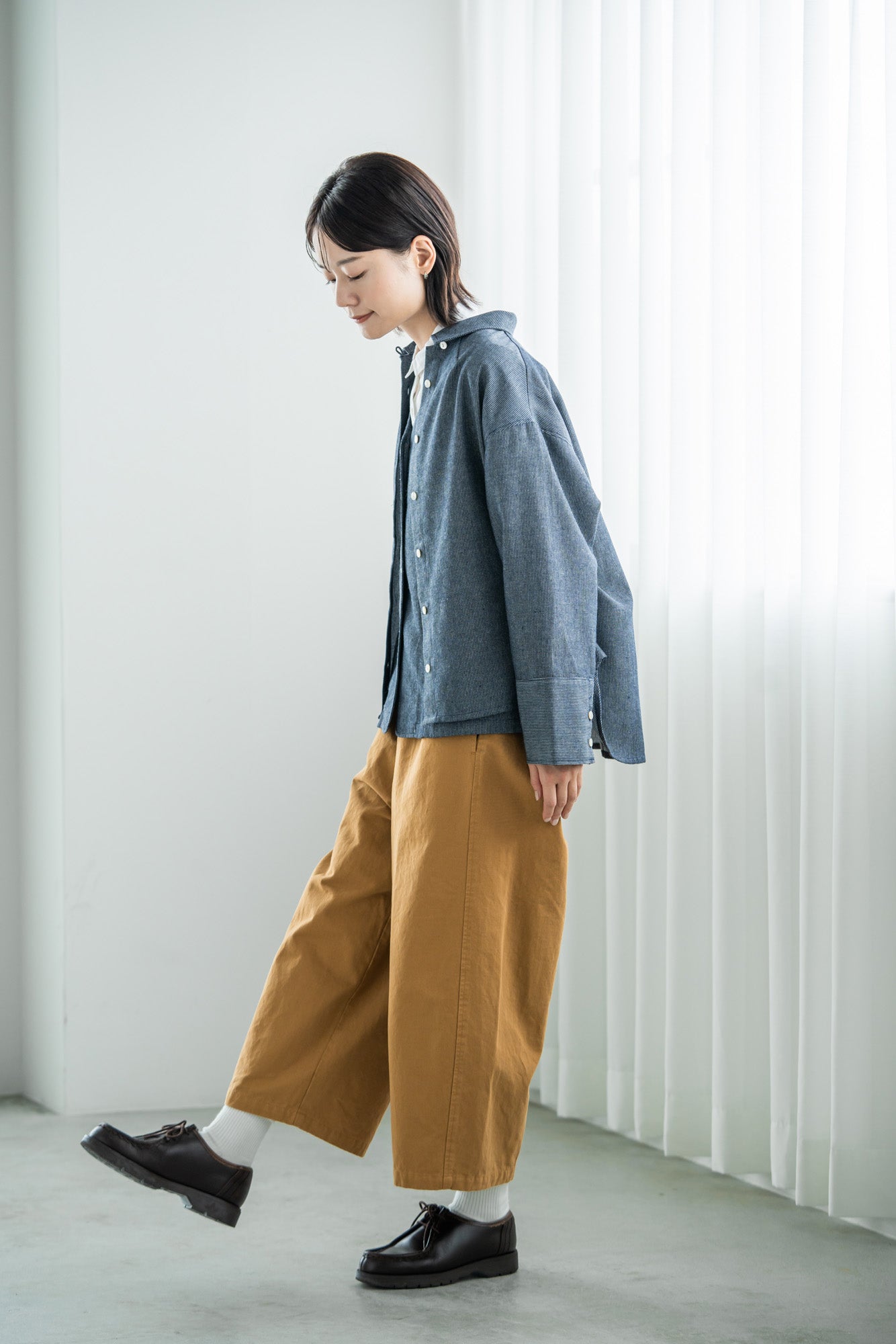 YARRA 綿100ワッシャー8分丈パンツ YR-1415-223