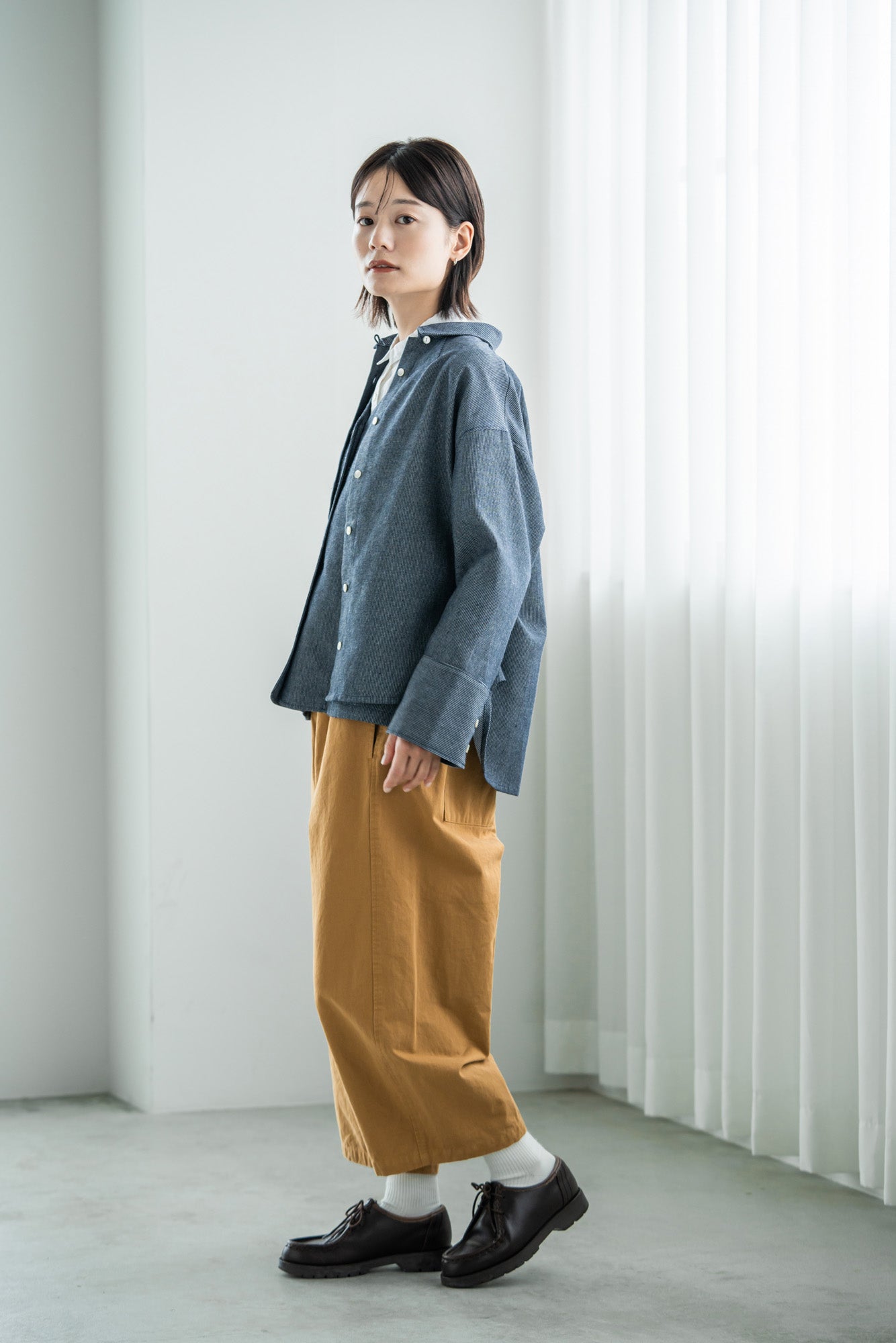 YARRA 綿100ワッシャー8分丈パンツ YR-1415-223