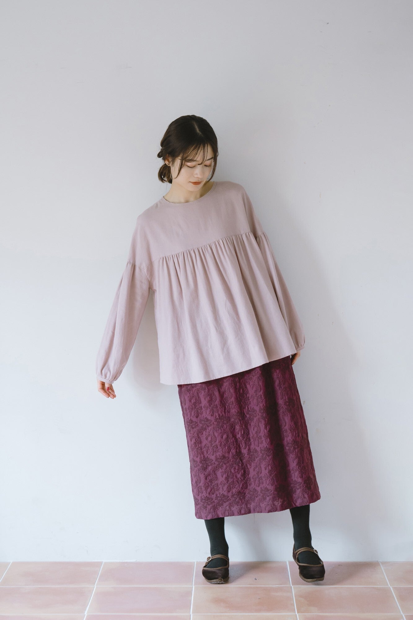 YARRA INDIAボイル刺繍スカート YR-1556-251