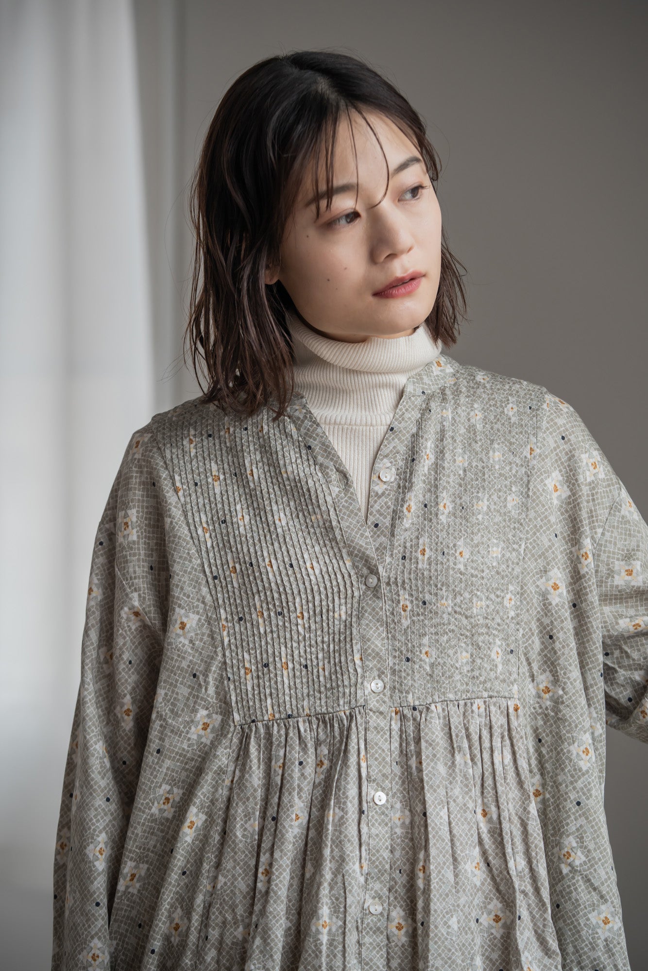 YARRA 綿カシミヤタートルリブニット YR-1542-230