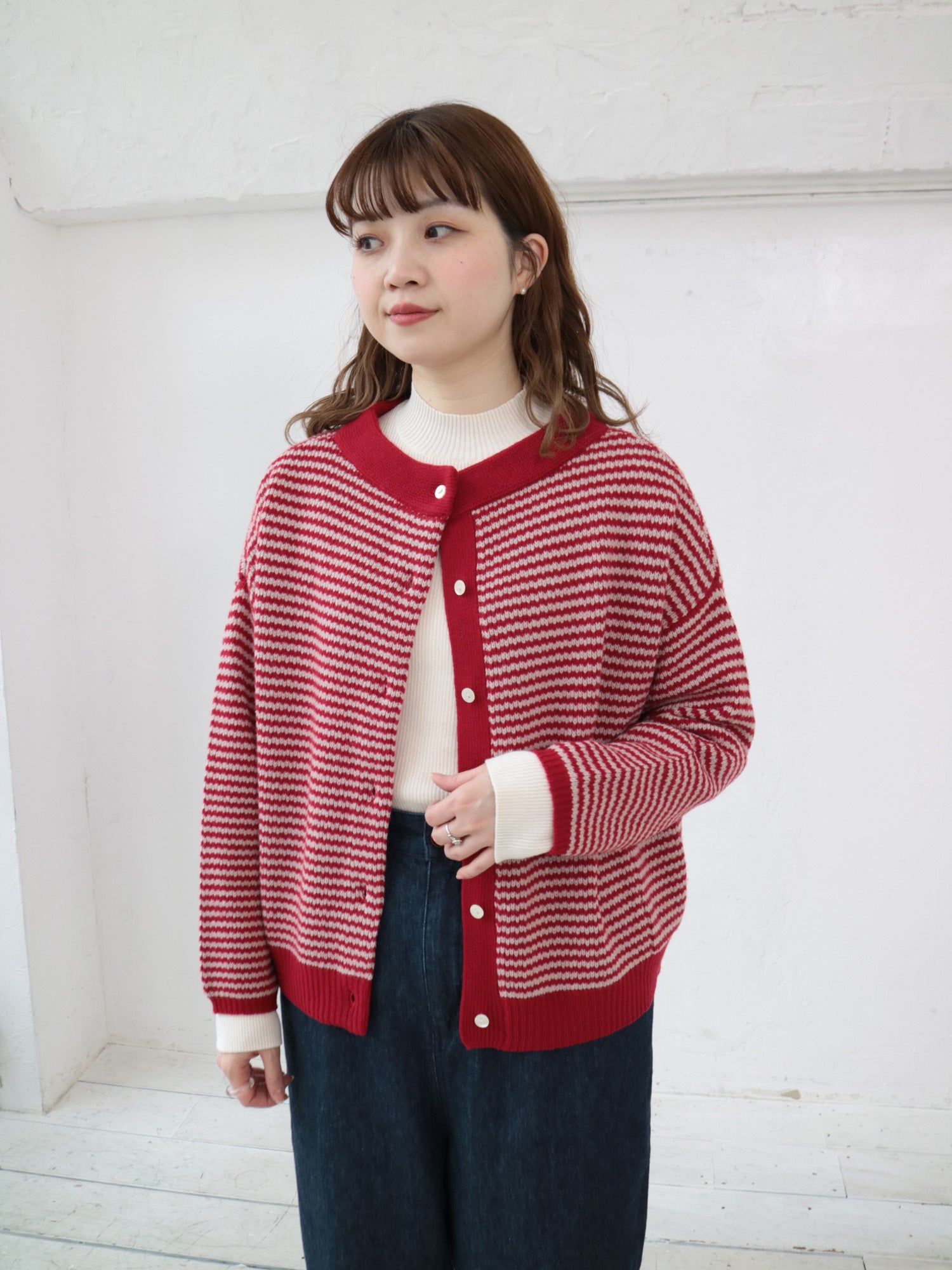 YARRA イタリーメリノ2WAYカーディガン YR-1542-231