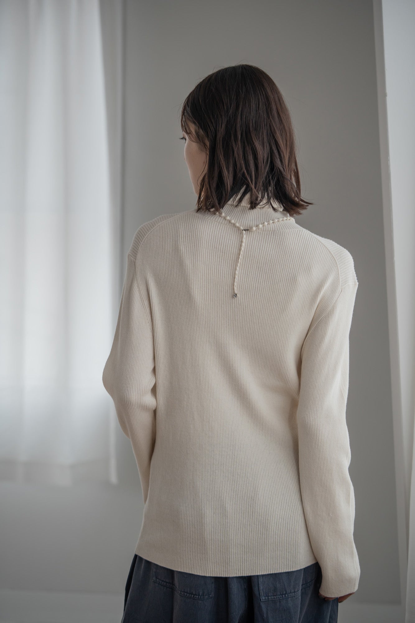 YARRA 綿カシミヤタートルリブニット YR-1542-230