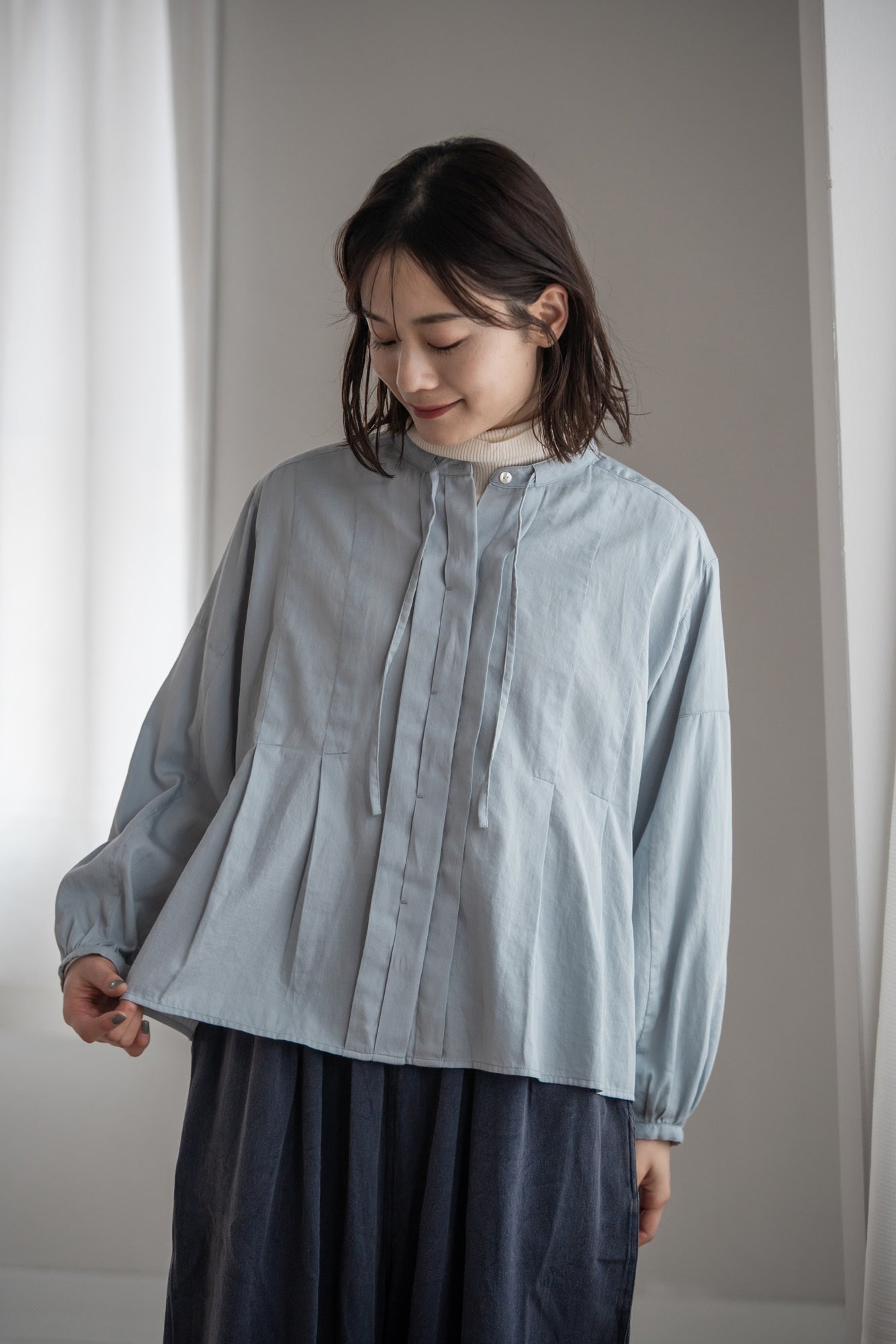 YARRA コットンローンタックブラウス YR-1543-220