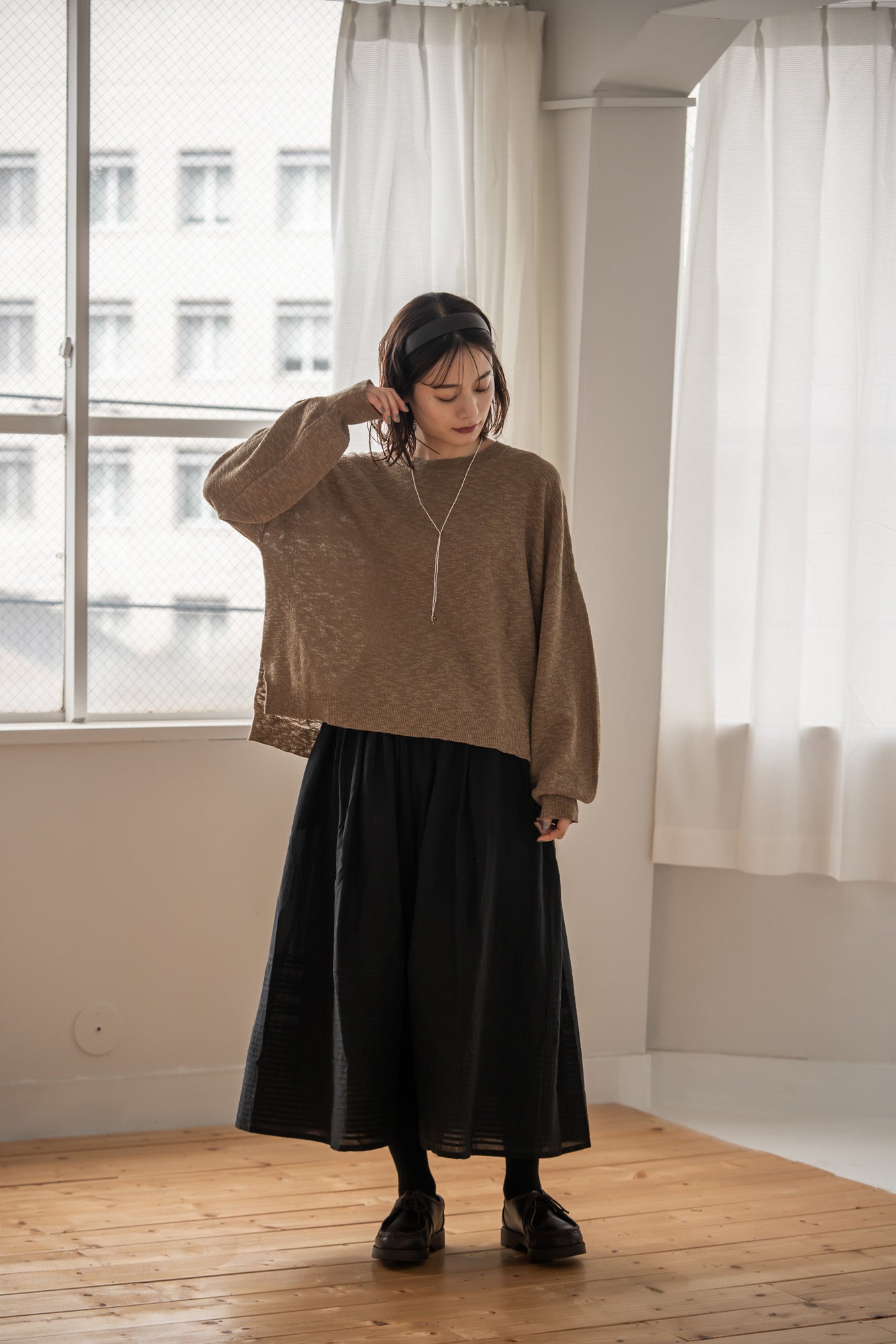 YARRA INDIAペチ付きピンタックスカート YR-1546-210