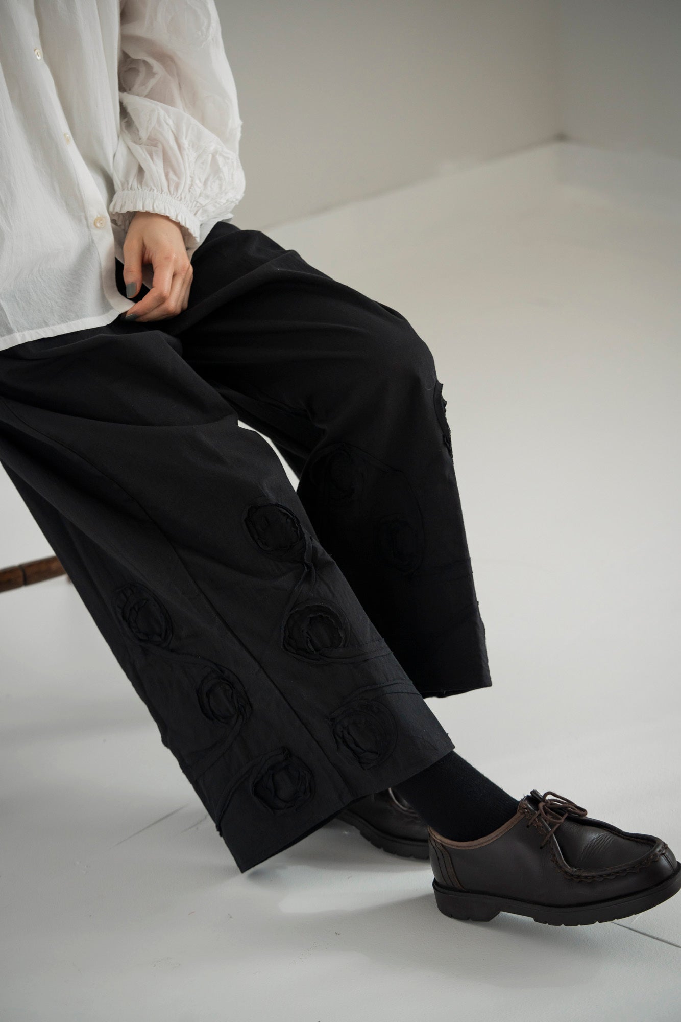 YARRA INDIAドットテープ刺繍パンツ YR-1545-209