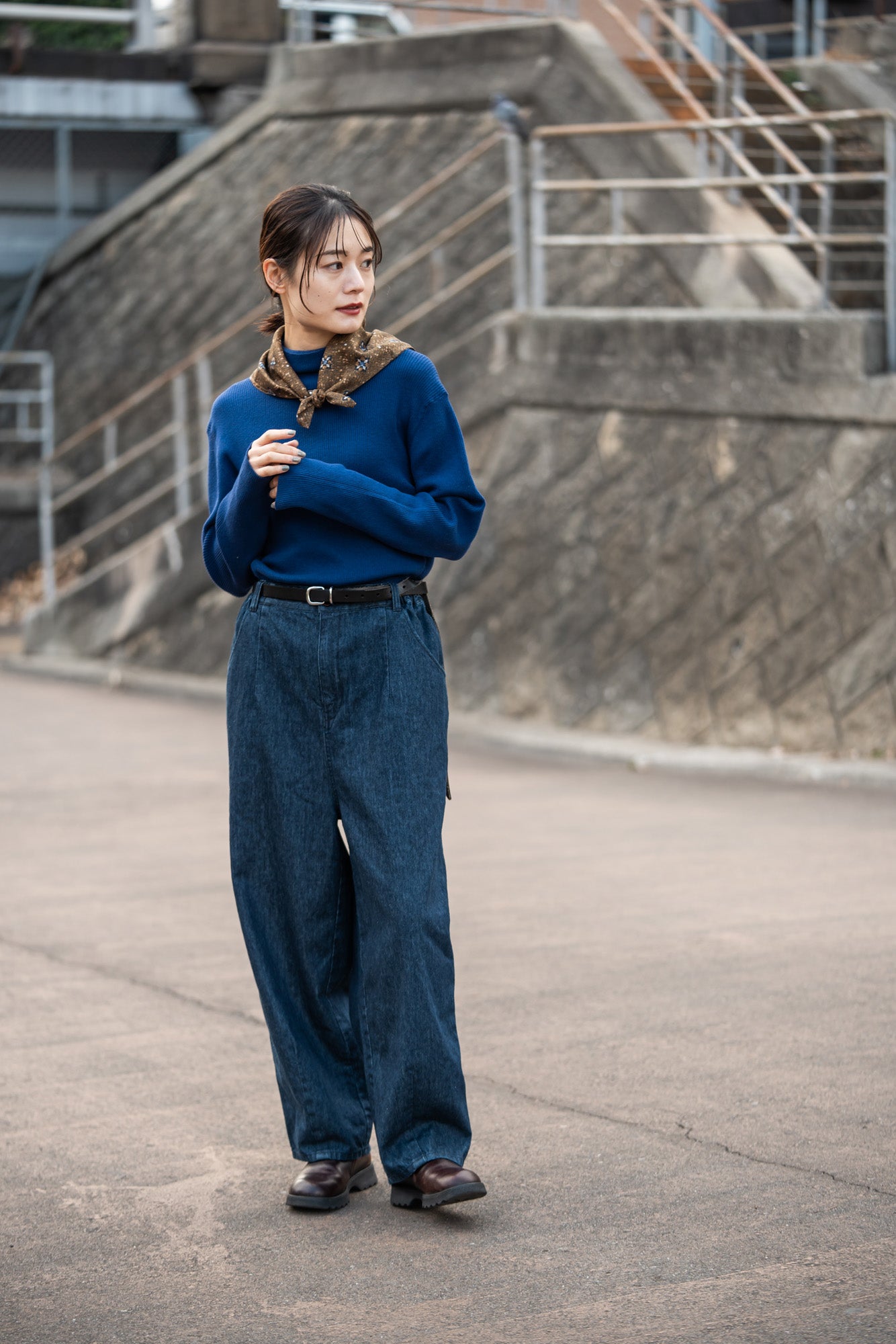 YARRA 綿カシミヤタートルリブニット YR-1542-230