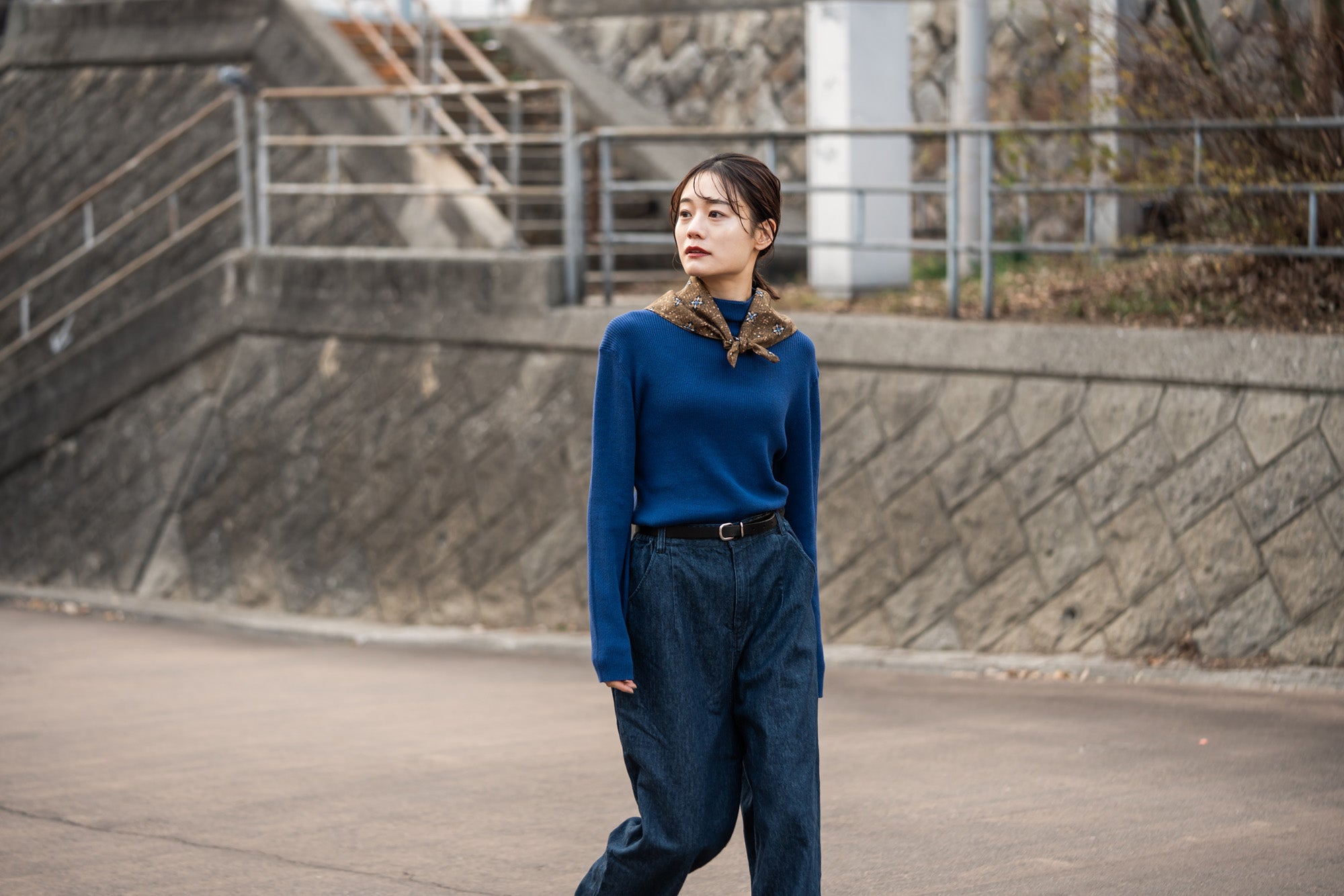 YARRA 綿カシミヤタートルリブニット YR-1542-230