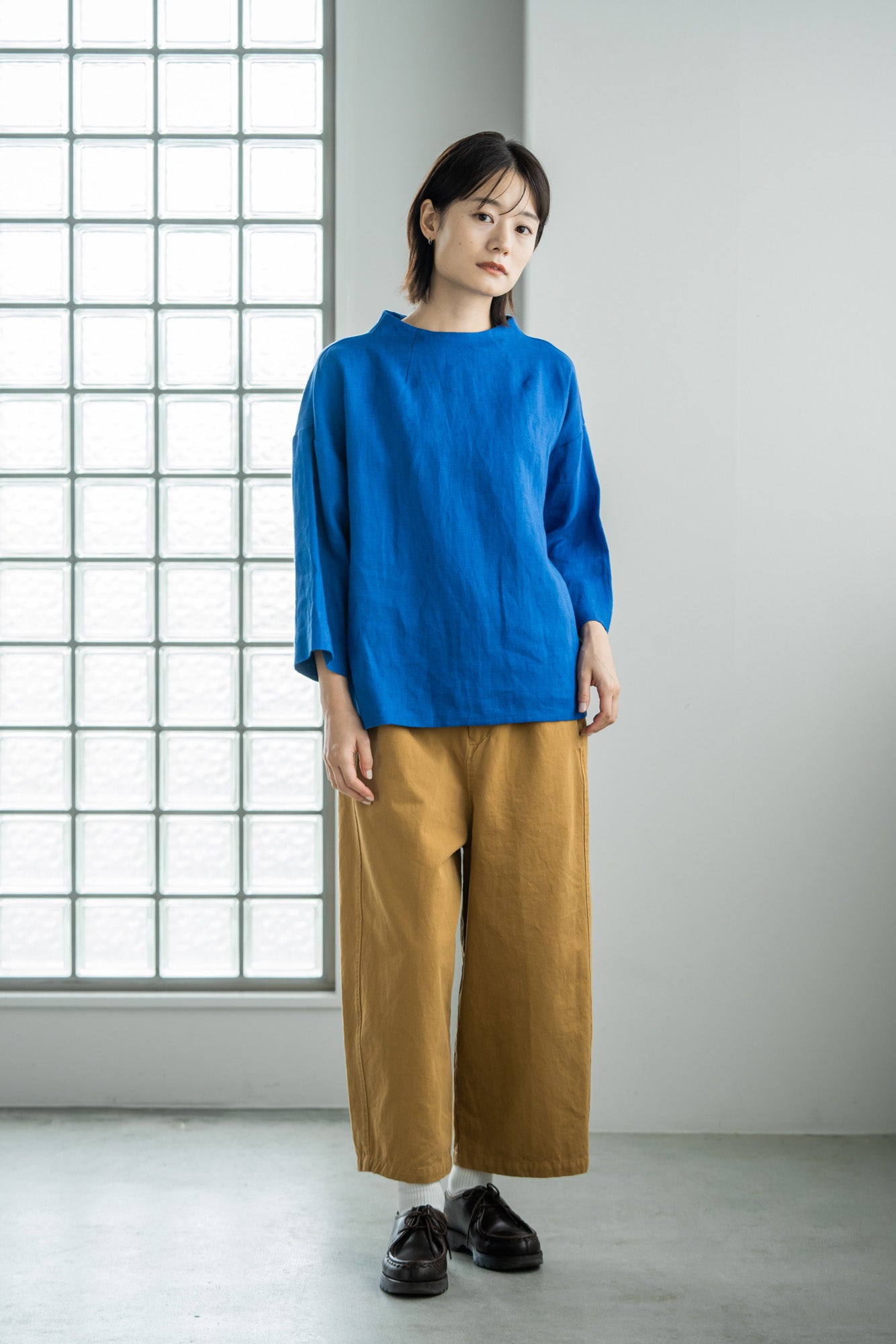YARRA 綿100ワッシャー8分丈パンツ YR-1415-223