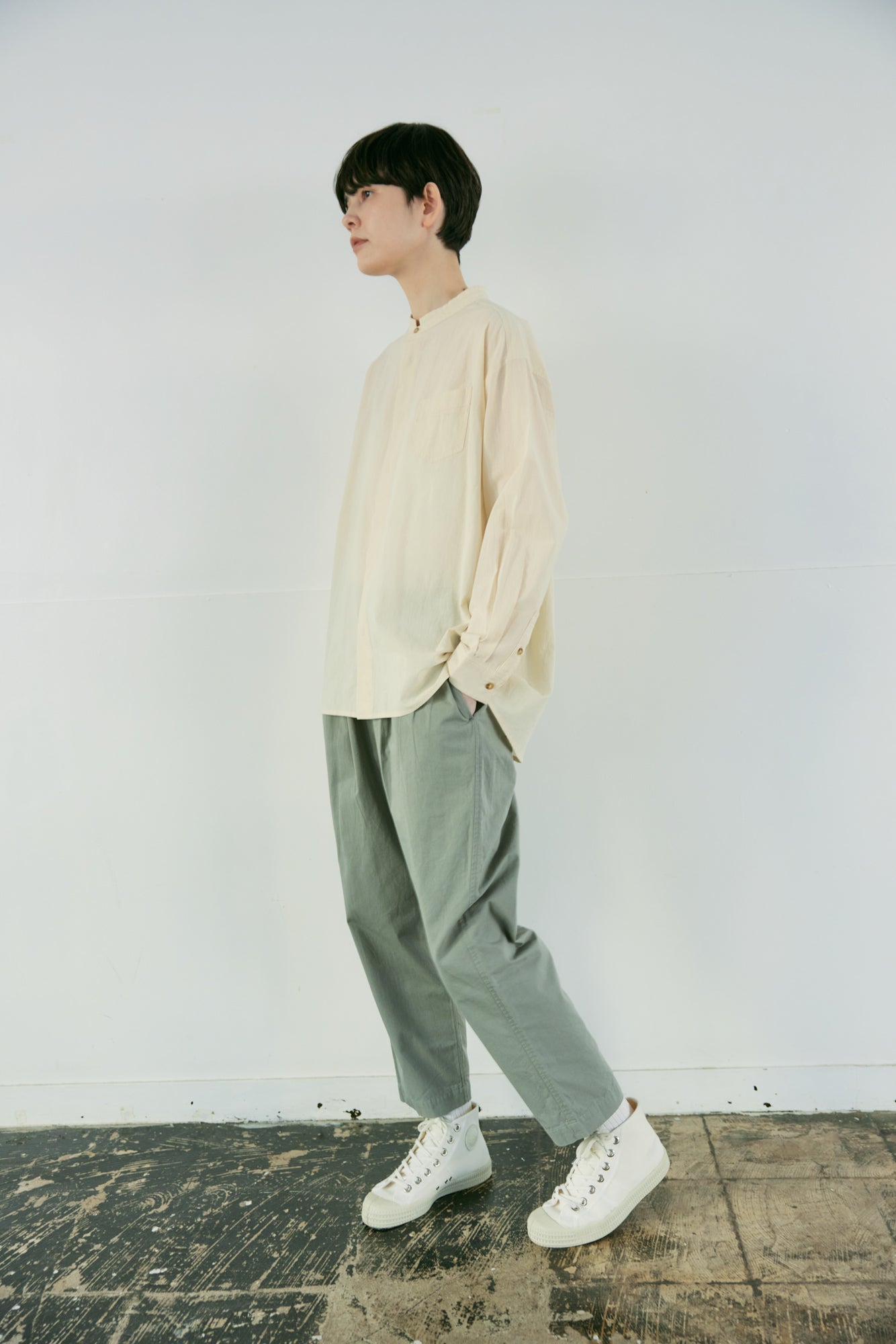 YARRA NEU ヴィンテージワッシャーツイルパンツ NU-5515-418
