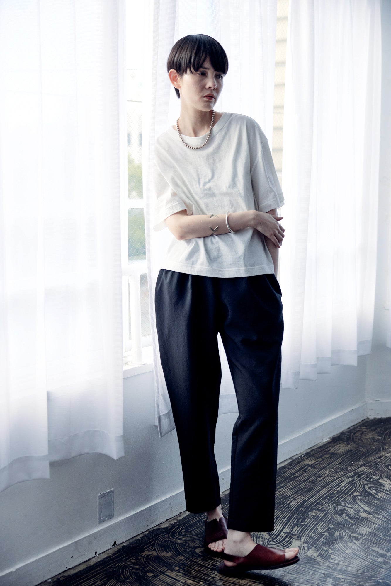 YARRA NEU 強撚天竺フレア袖Tシャツ NU-5521-430