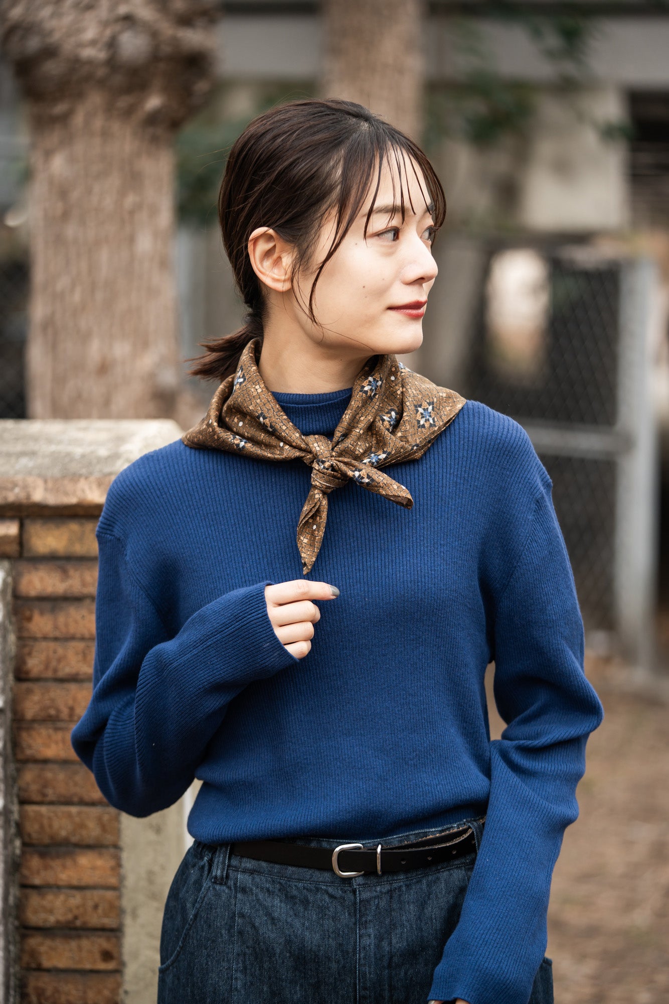 YARRA 綿カシミヤタートルリブニット YR-1542-230