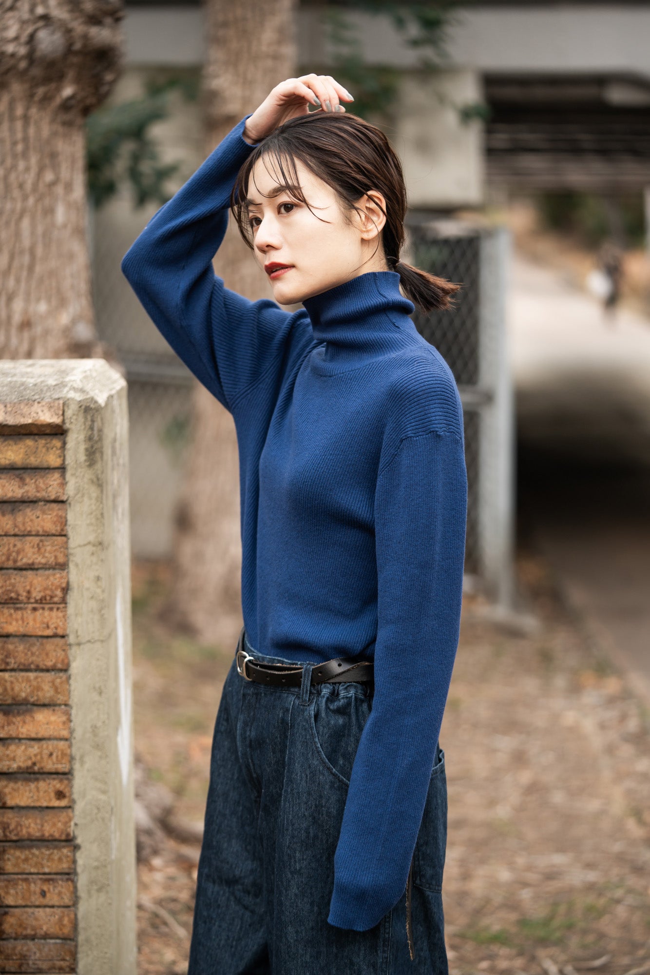 YARRA 綿カシミヤタートルリブニット YR-1542-230