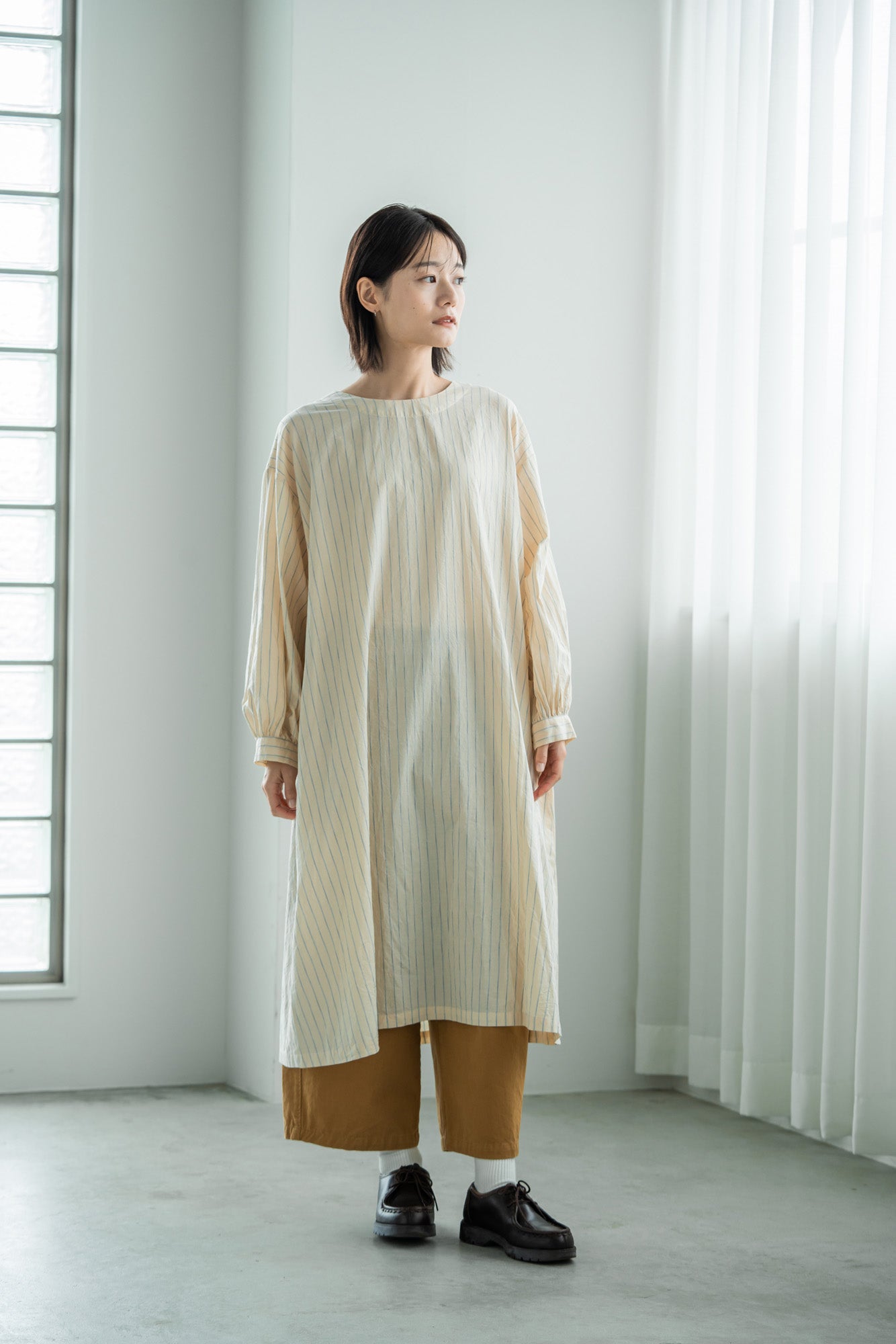 YARRA 綿100ワッシャー8分丈パンツ YR-1415-223