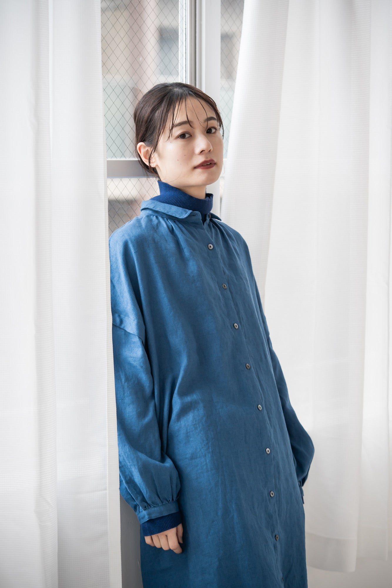 YARRA 綿カシミヤタートルリブニット YR-1542-230