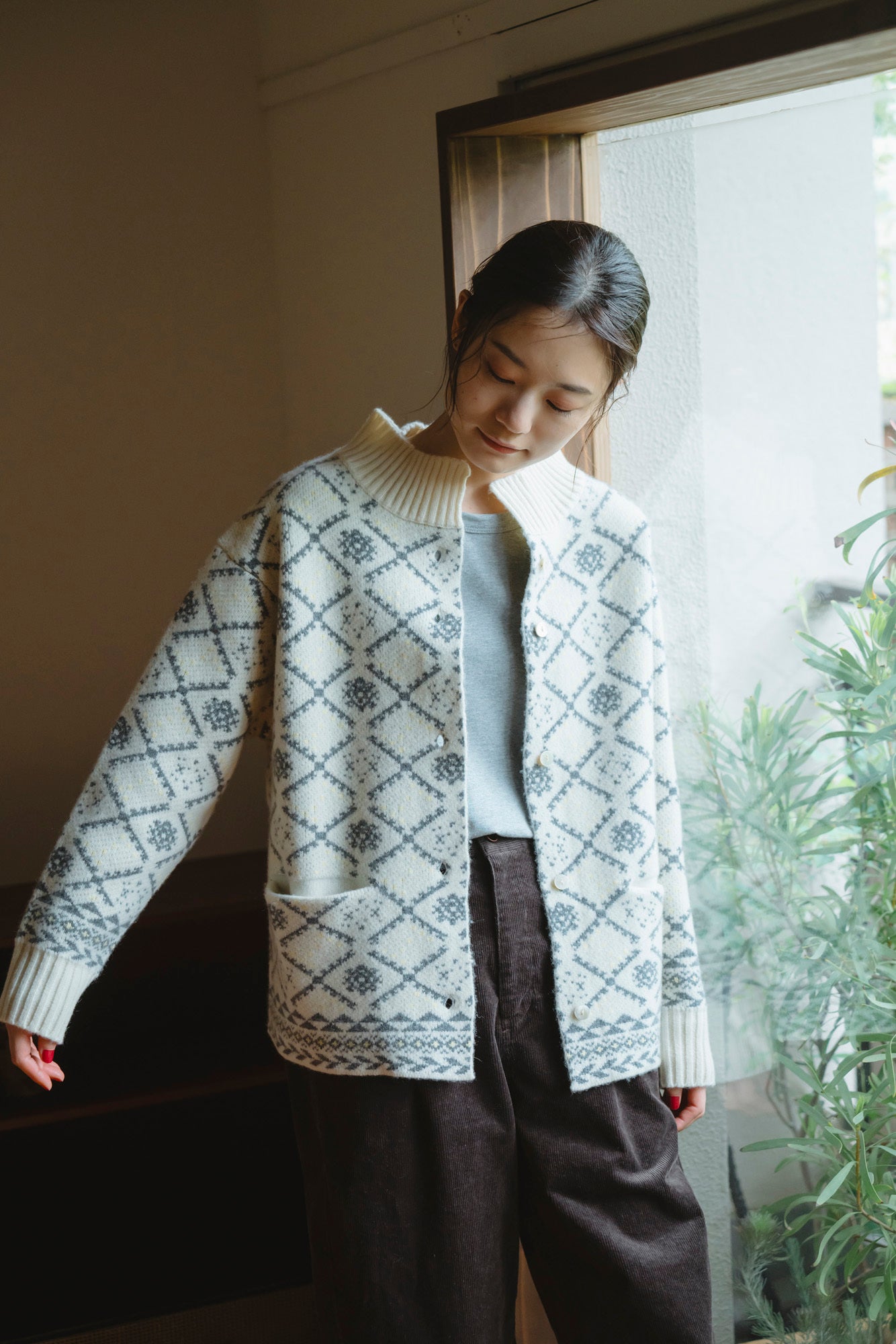 YARRA オリジナルジャガードカーディガン YR-1552-277