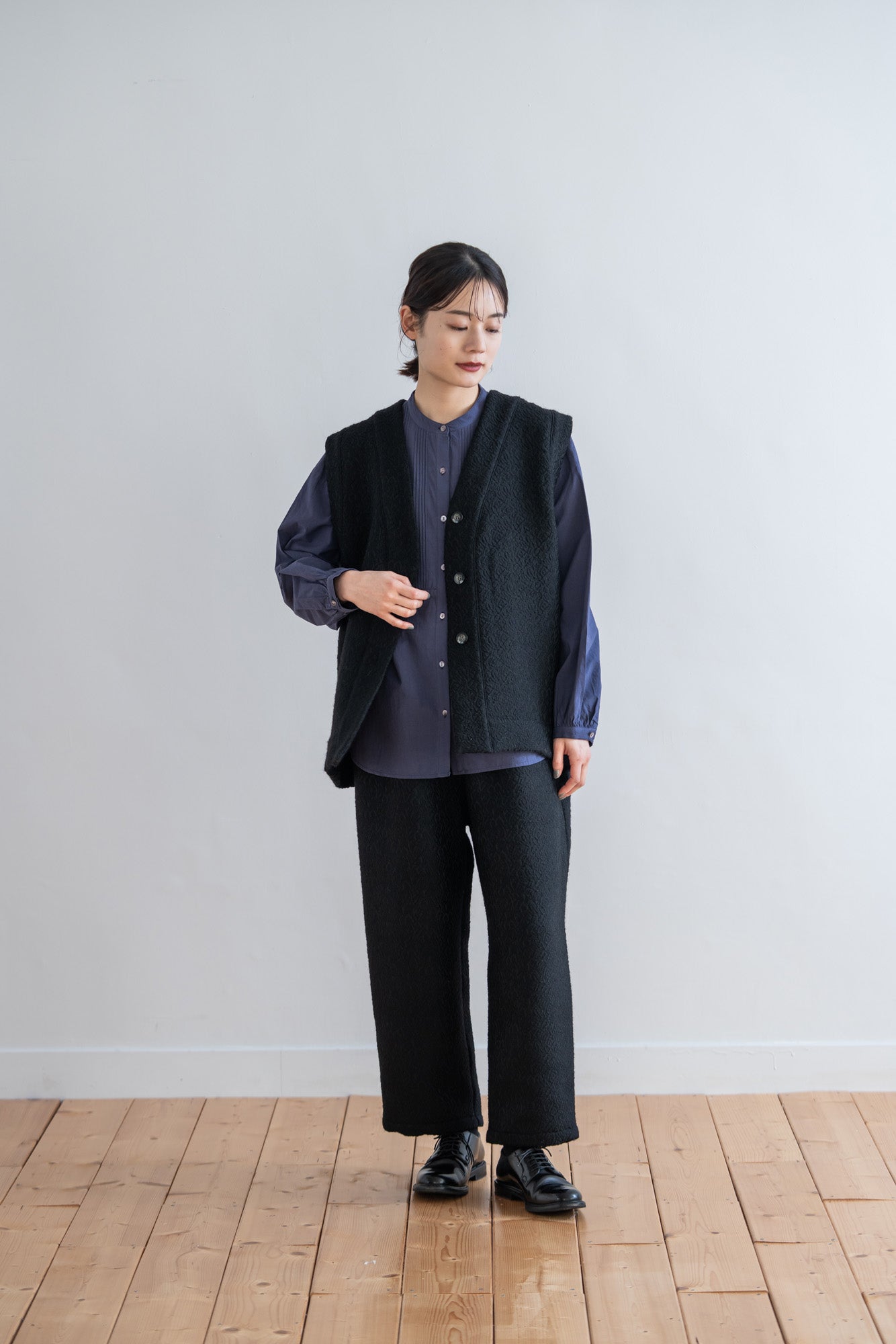 YARRA ウールブレンドジャカードパンツ YR-1545-245