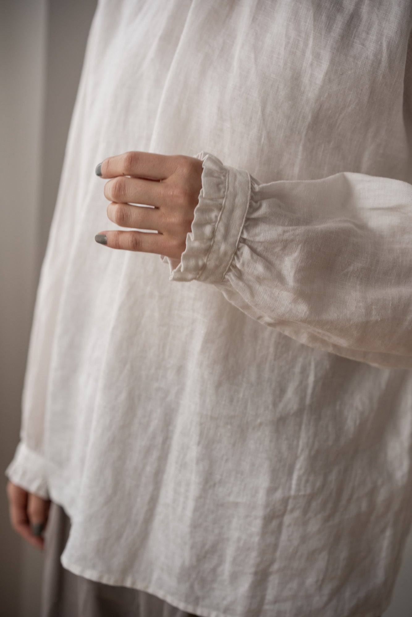 YARRA リネン100フリルカラー2WAYブラウス YR-1543-211