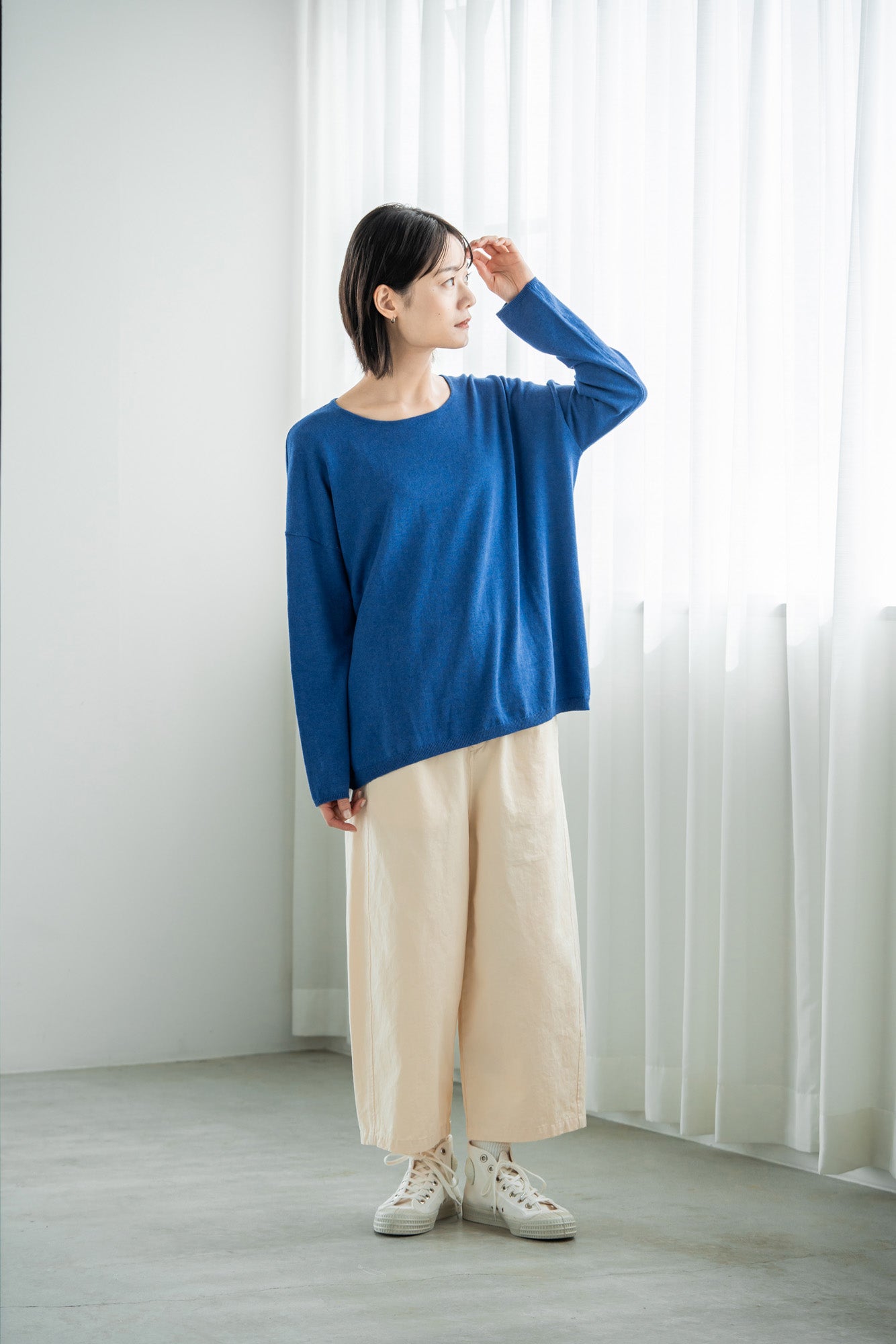 YARRA 綿100ワッシャー8分丈パンツ YR-1415-223