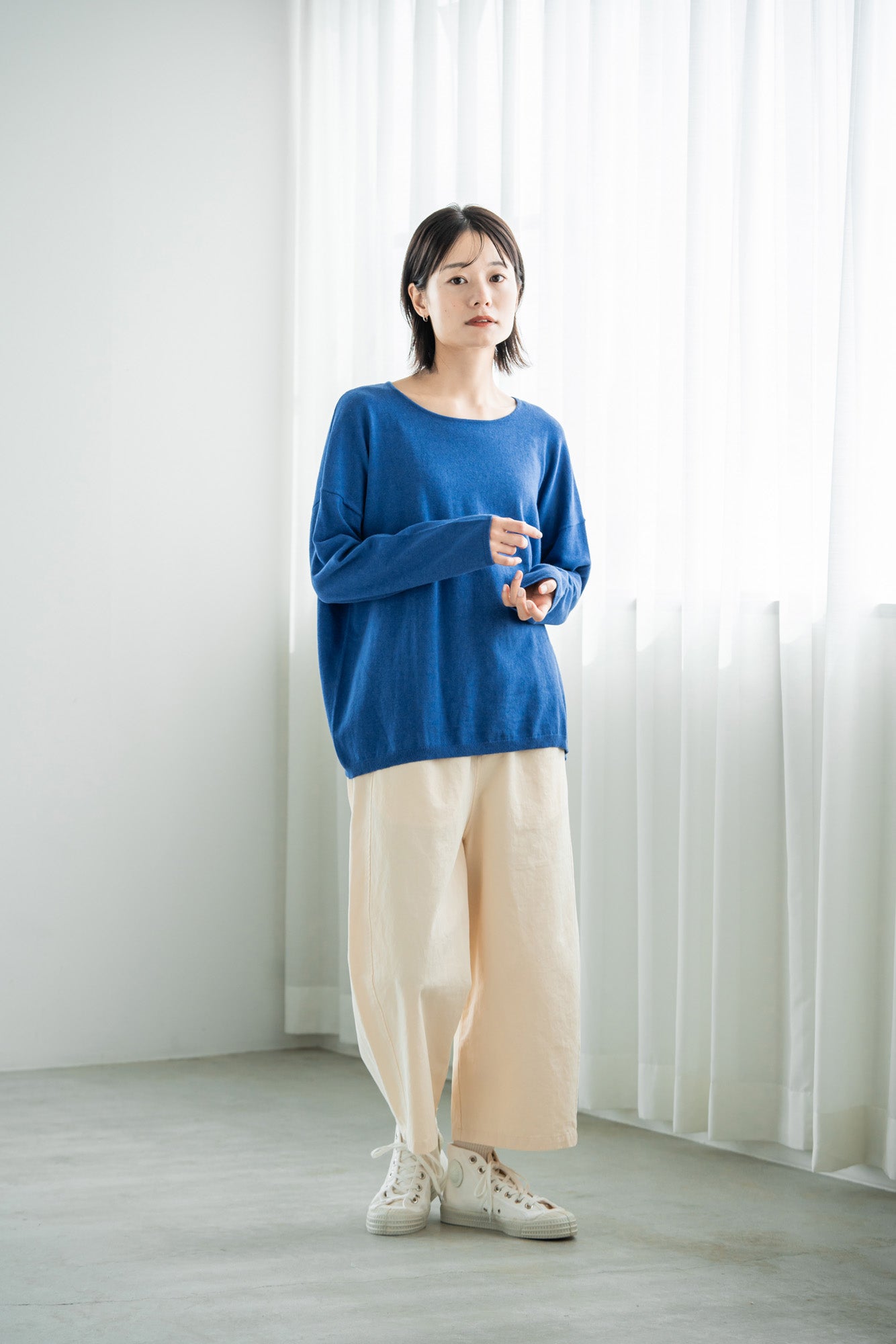 YARRA コットンカシミヤワイドプルオーバー YR-1412-201