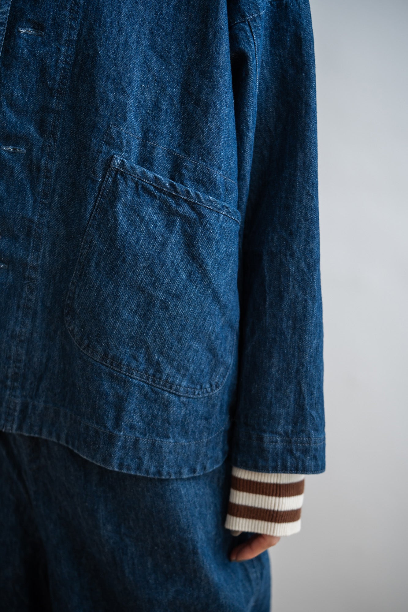 【再生産】YARRA リネン混ドルマンデニムジャケット YR-1547-237