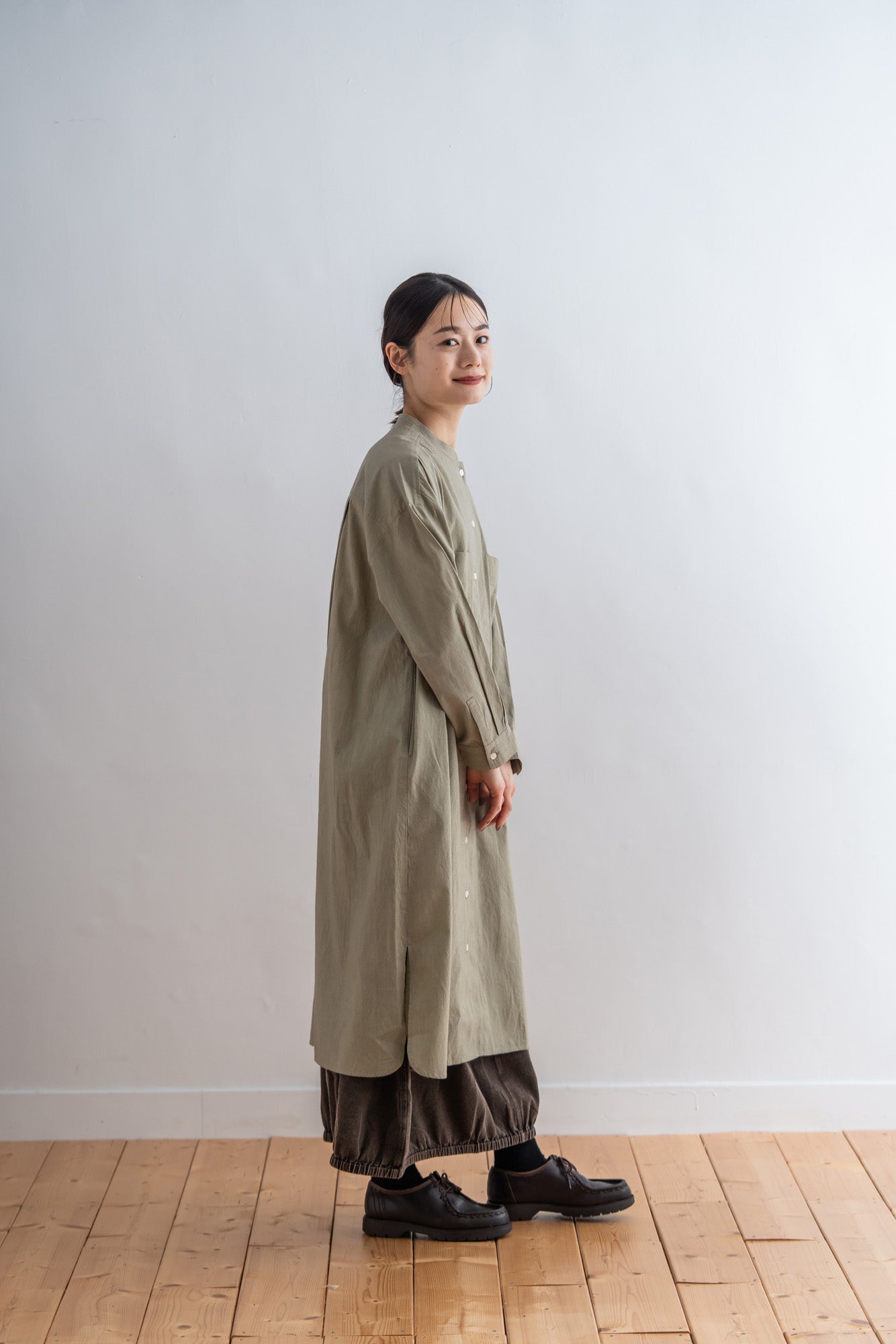 YARRA INDIAスタンドステッチ衿ワンピース YR-1544-233