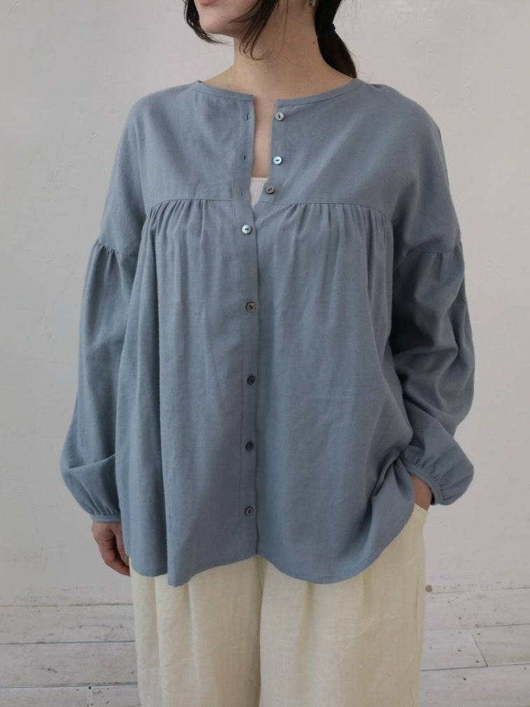 YARRA オリジナルツイルヨークギャザーブラウス YR-1553-248