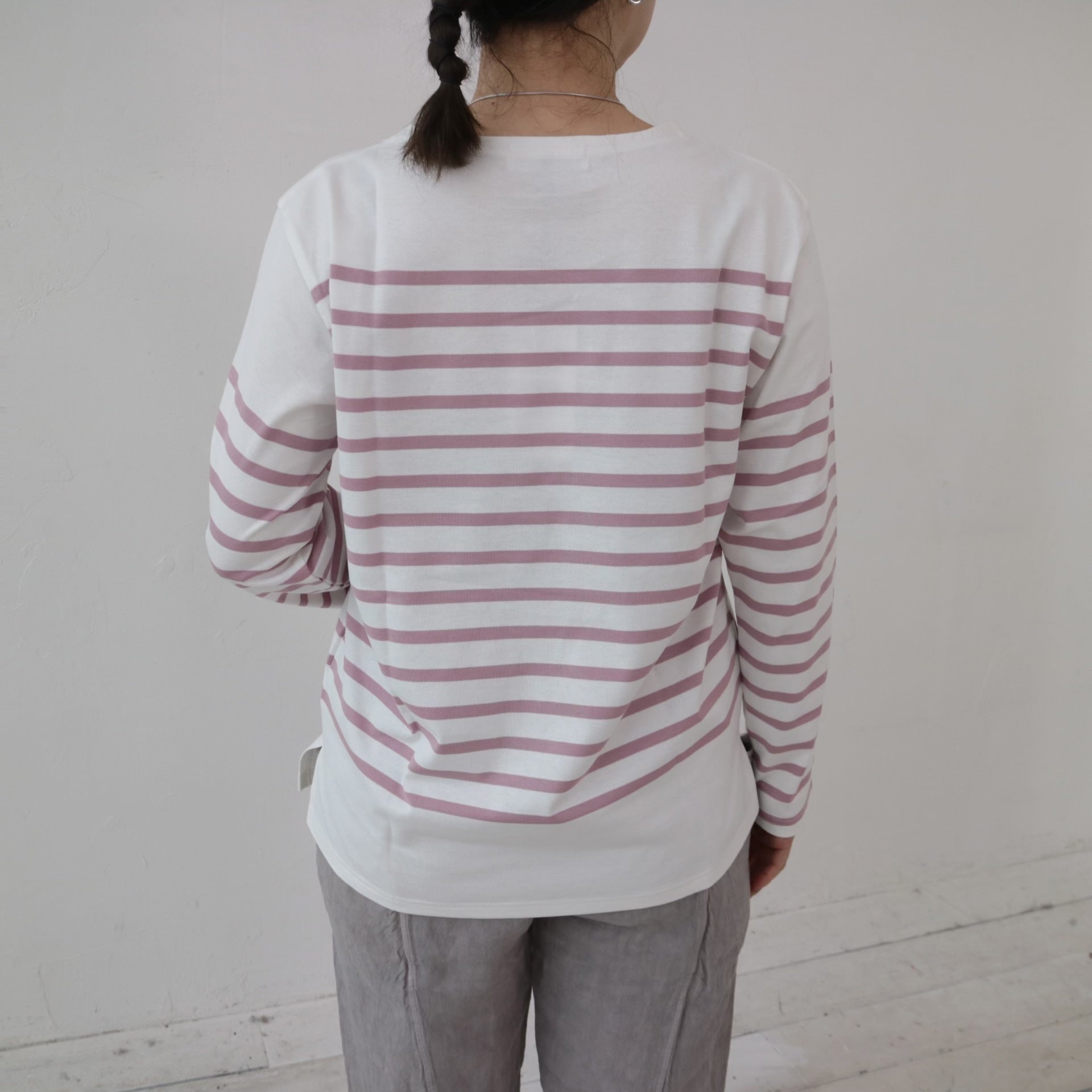 YARRA NEU オーガニックコットンパネルボーダーカットソー NU-5411-402