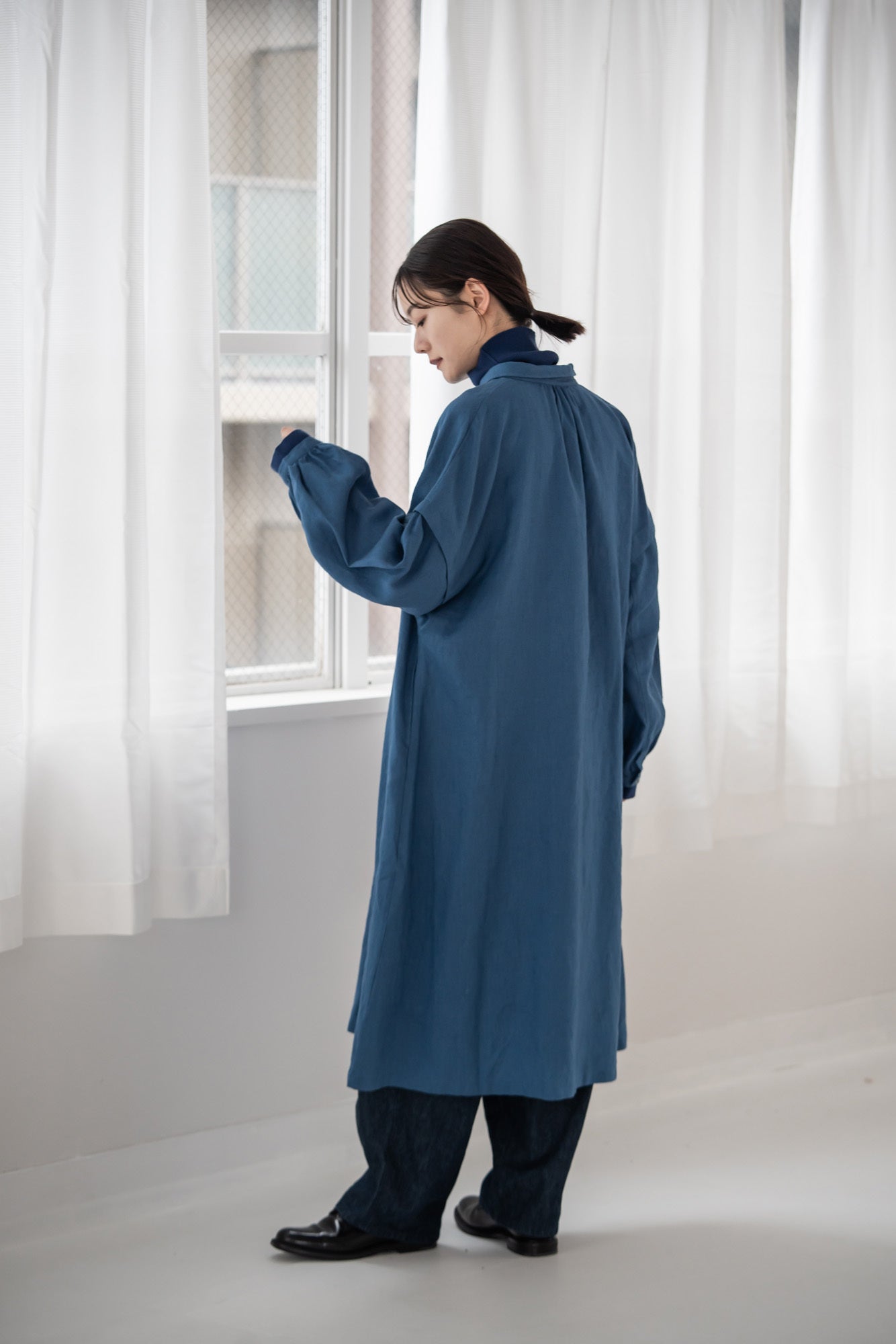 YARRA リネン100ギャザーワンピース YR-1544-240