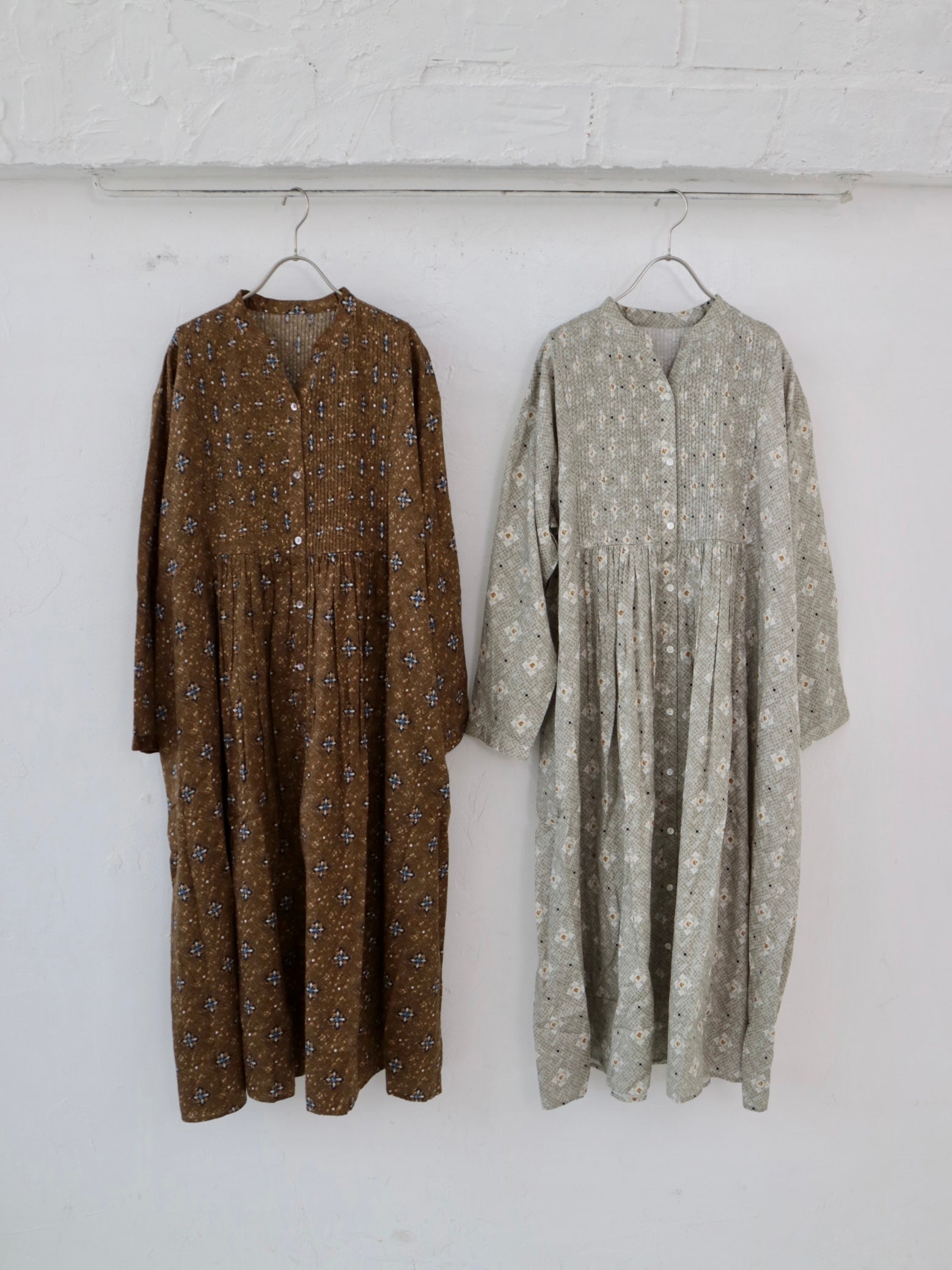 YARRA INDIAプリントピンタックワンピース YR-1544-212