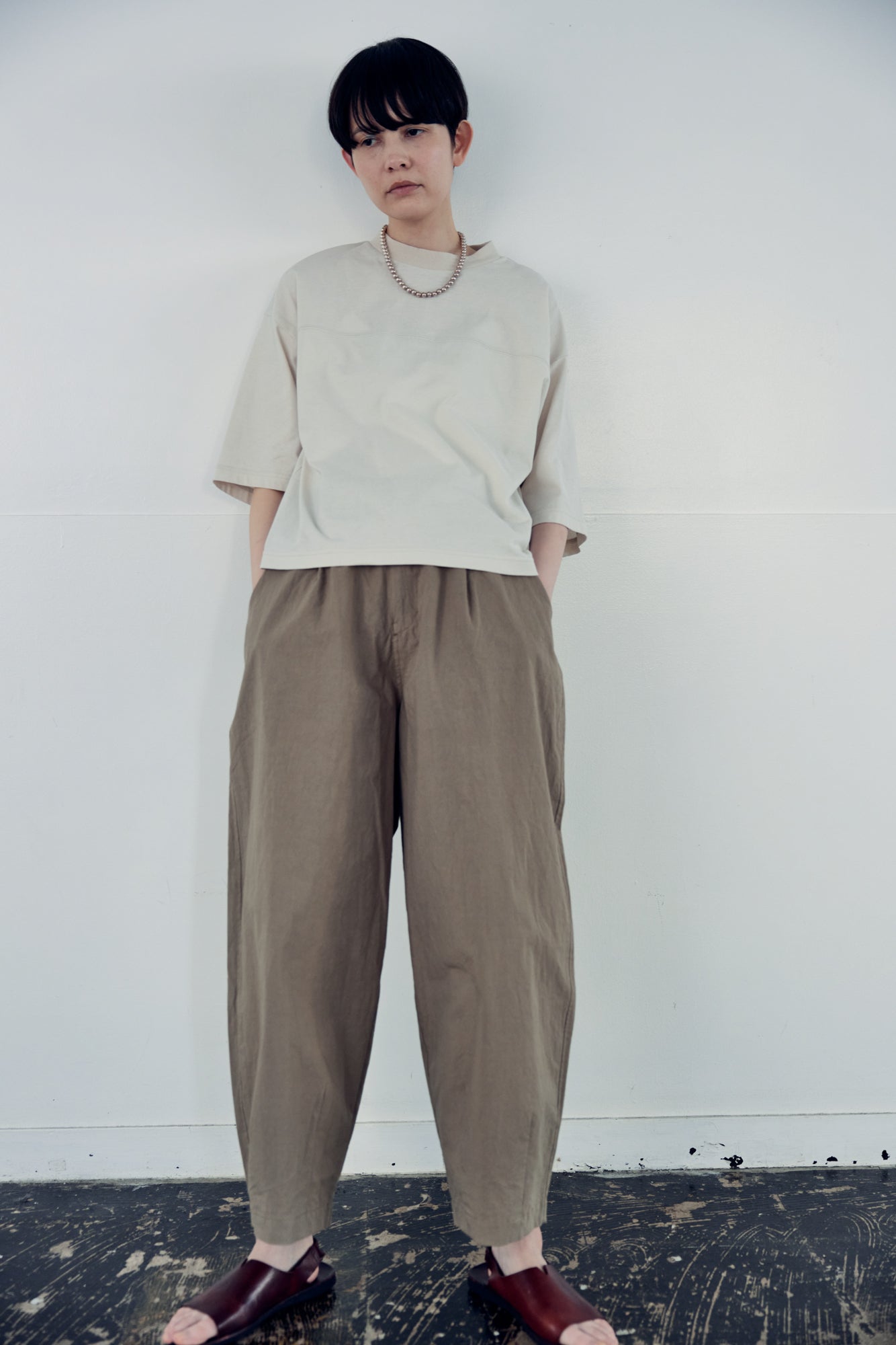 YARRA NEU 綿麻セミコクーンパンツ NU-5525-443