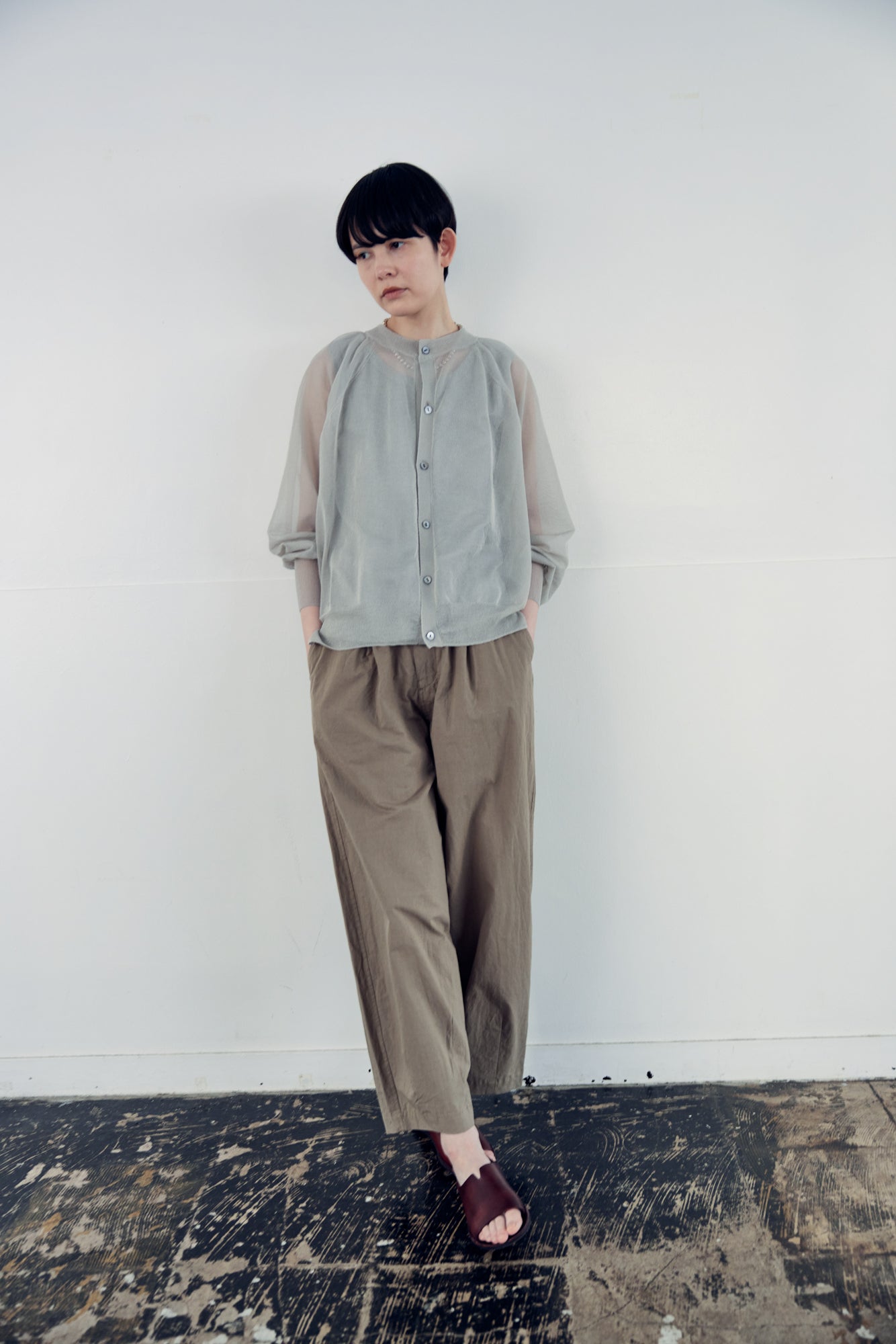 YARRA NEU 綿麻セミコクーンパンツ NU-5525-443