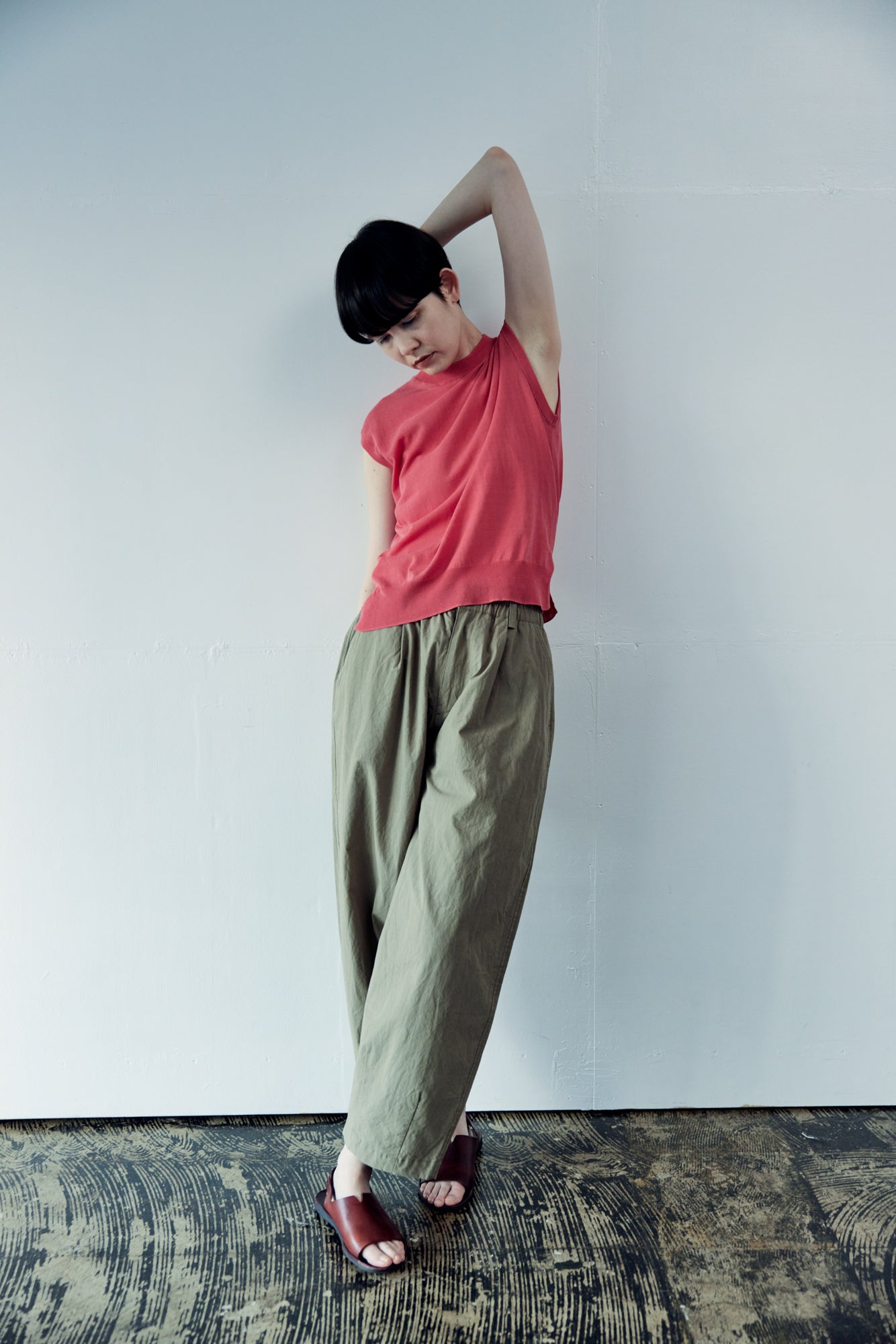 YARRA NEU 綿麻セミコクーンパンツ NU-5525-443