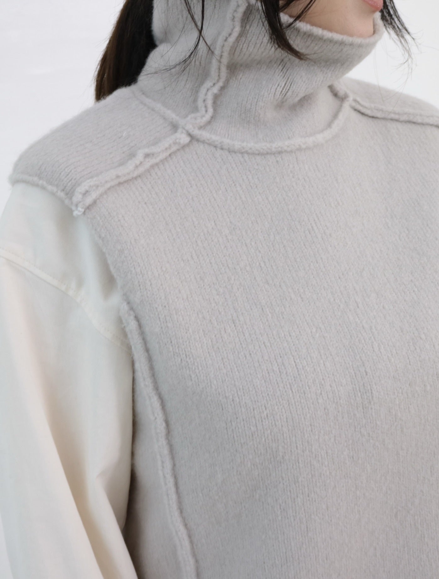 YARRA NEU ヤク混ハイネックニットベスト NU-5552-419