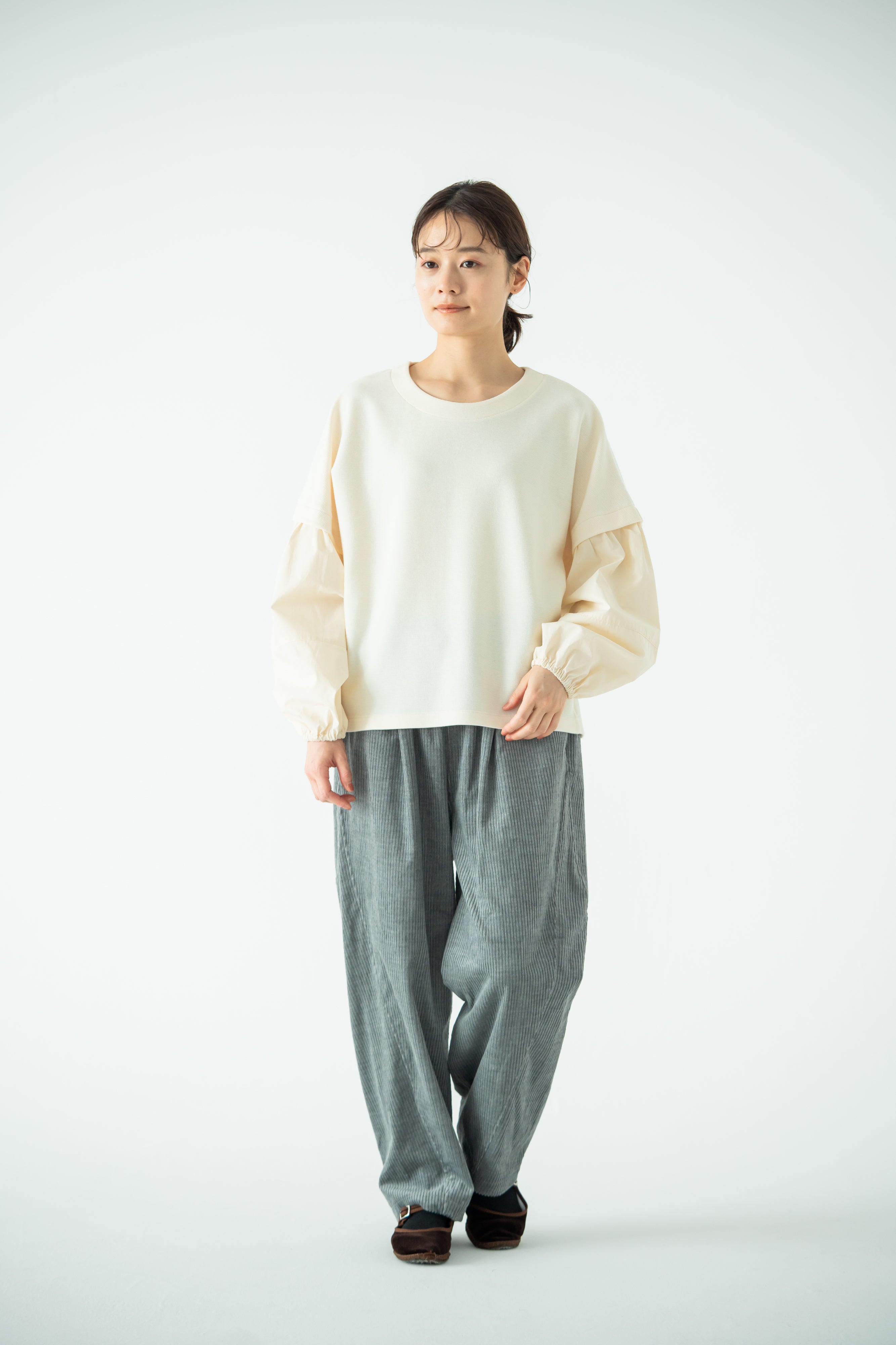 YARRA 布帛コンビ袖切替プルオーバー YR-1451-252