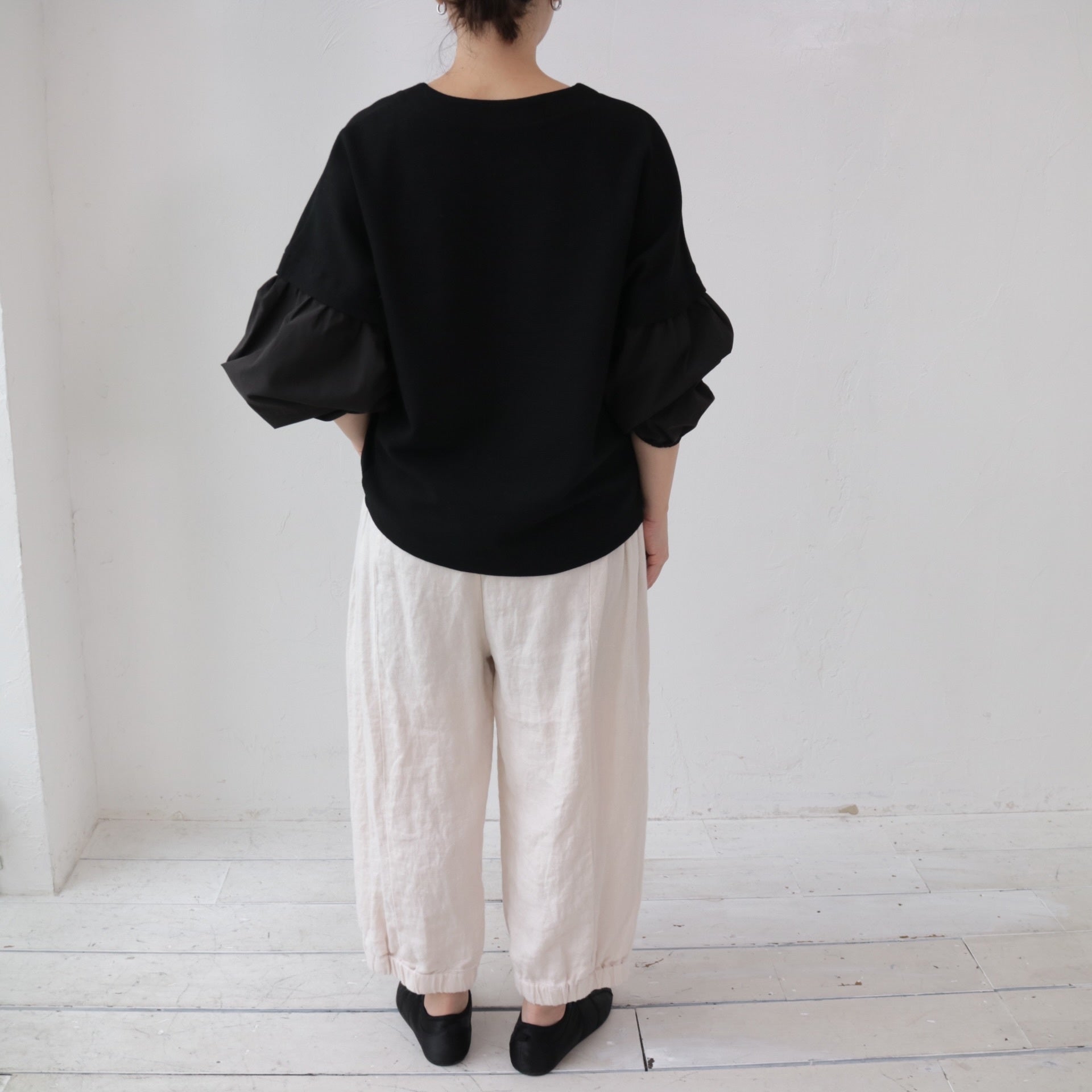 YARRA 布帛コンビ袖切替プルオーバー YR-1451-252