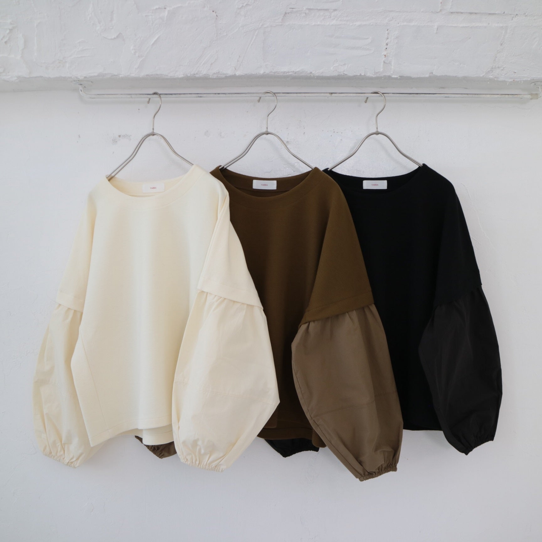 YARRA 布帛コンビ袖切替プルオーバー YR-1451-252