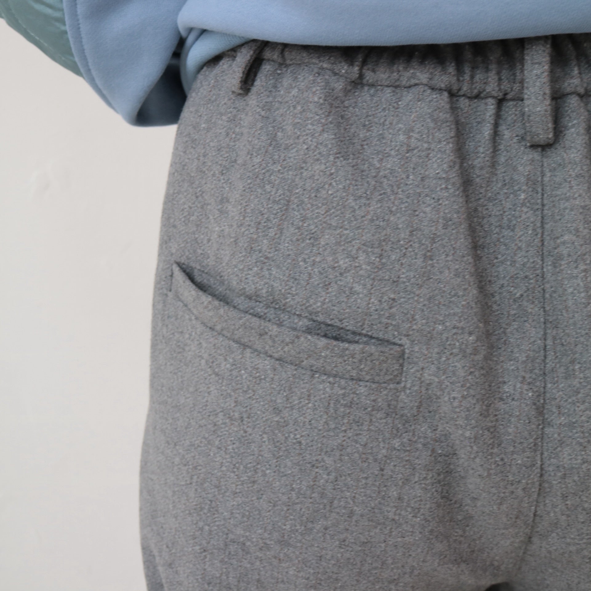 YARRA NEU ウール混ピンストライプワイドパンツ NU-5455-432