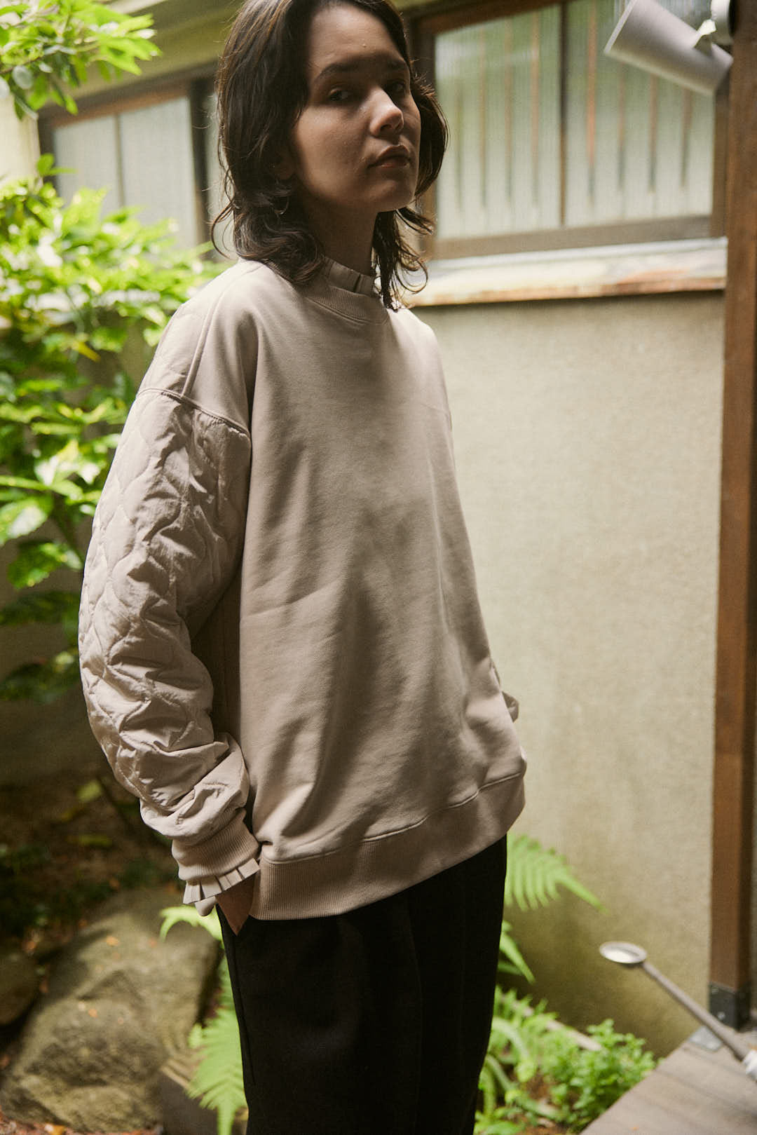 YARRA NEU キルトコンビスウェットプルオーバー NU-5451-423